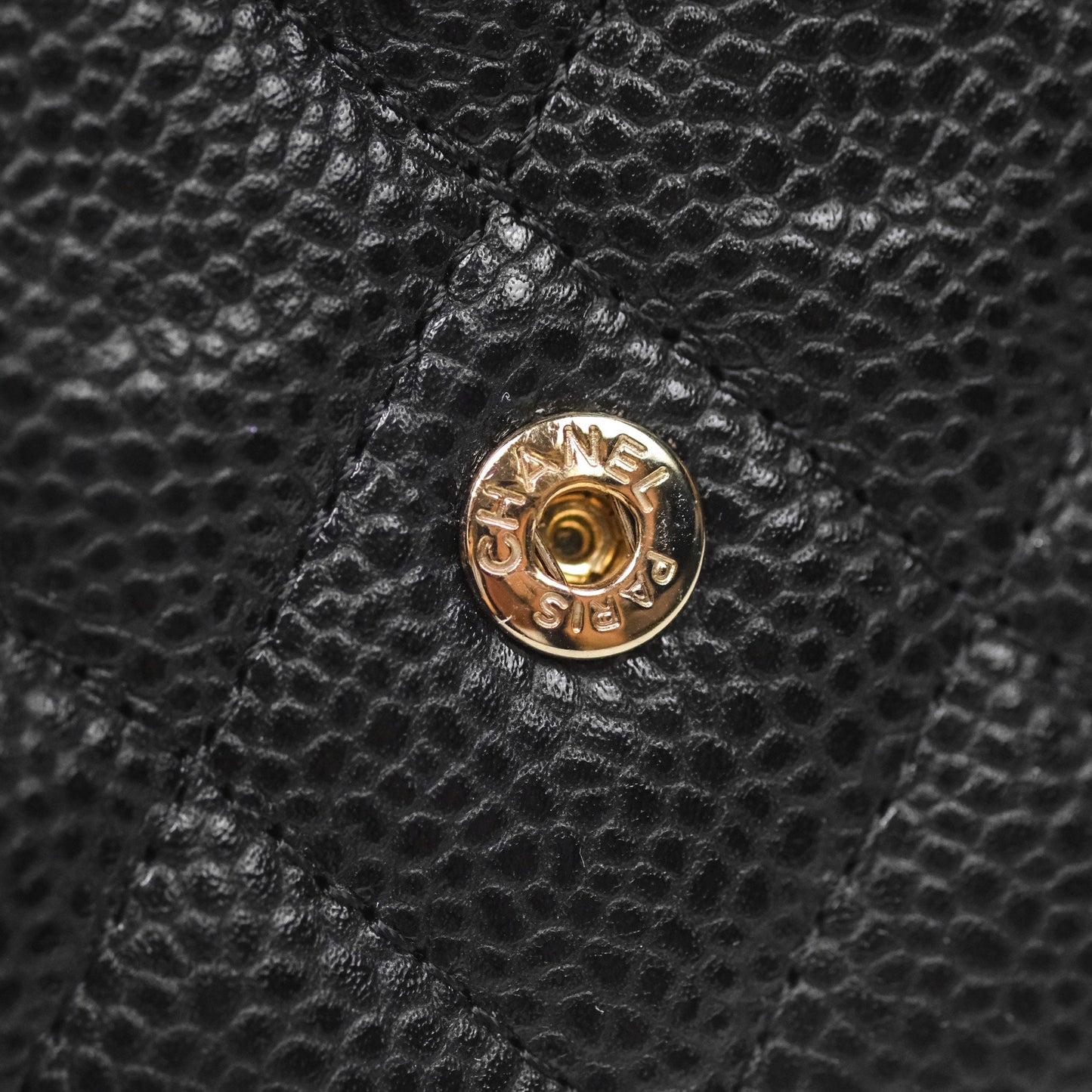 Chanel Caviar Quilted Flap Card Holder Black Gold Hardware