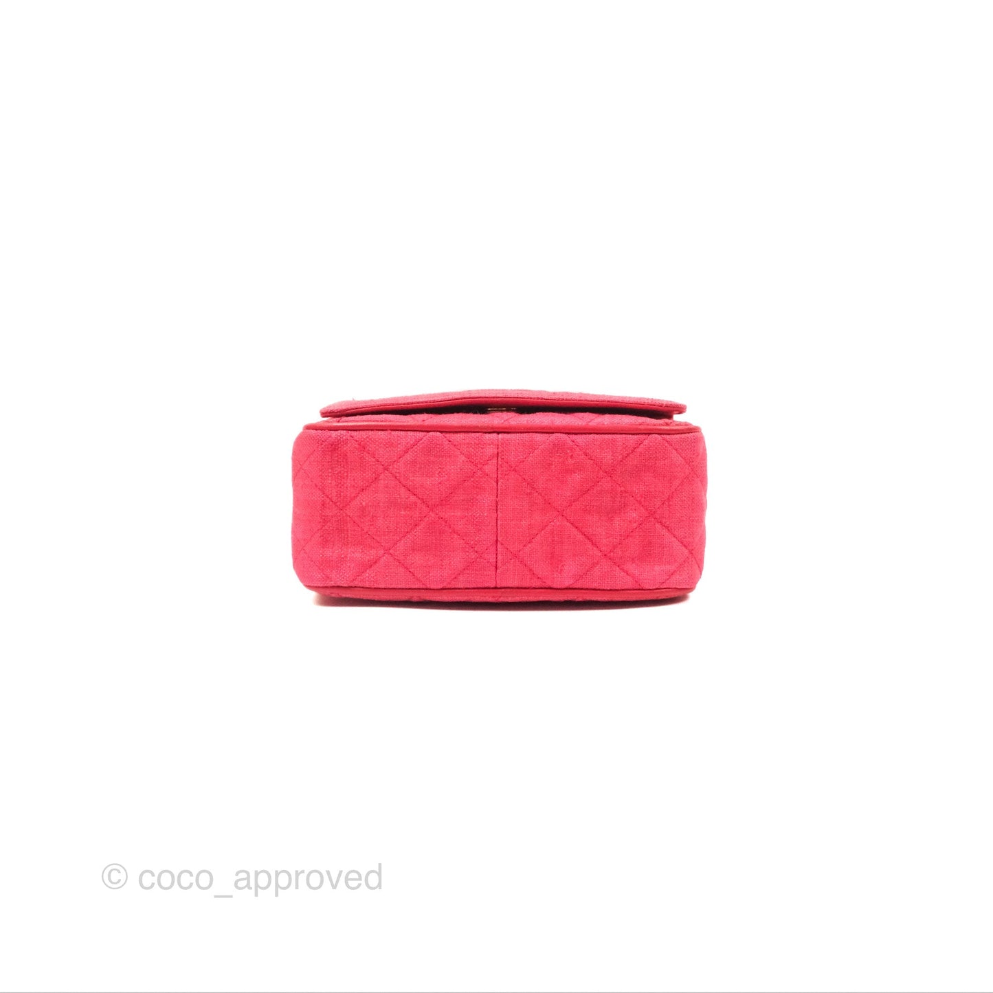 Chanel Vintage Small Tassel Camera Bag Dark Pink Canvas Gold Hardware