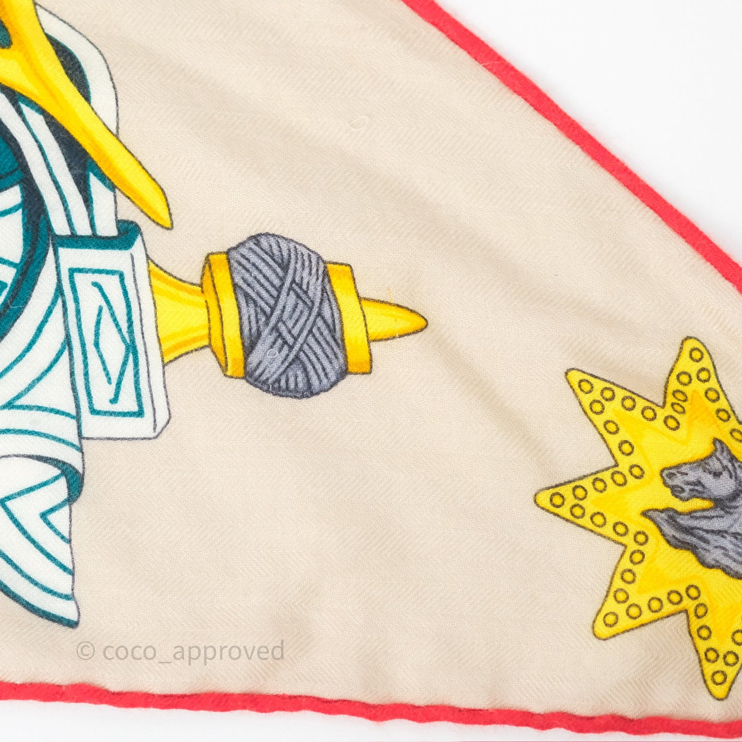 Hermes Brides et Destin Giant Triangle Scarf 94x188cm Cashmere Silk