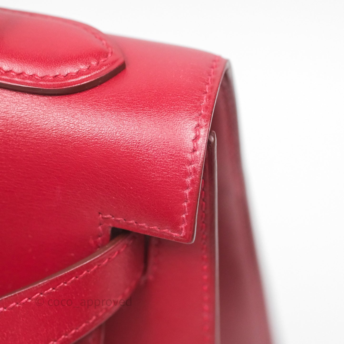 Hermès Vintage Kelly 32 Sellier Rouge Hermes 55 Box Leather Gold Hardware