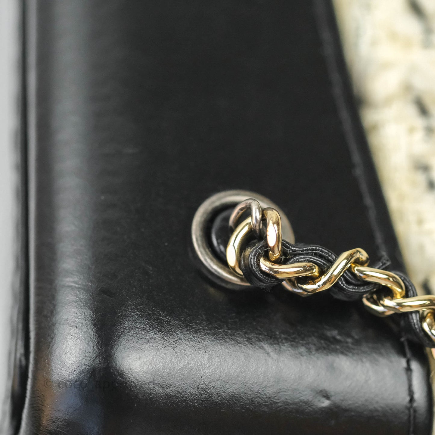 Chanel Medium Gabrielle Tweed Aged Calfskin Backpack in Cream Black
