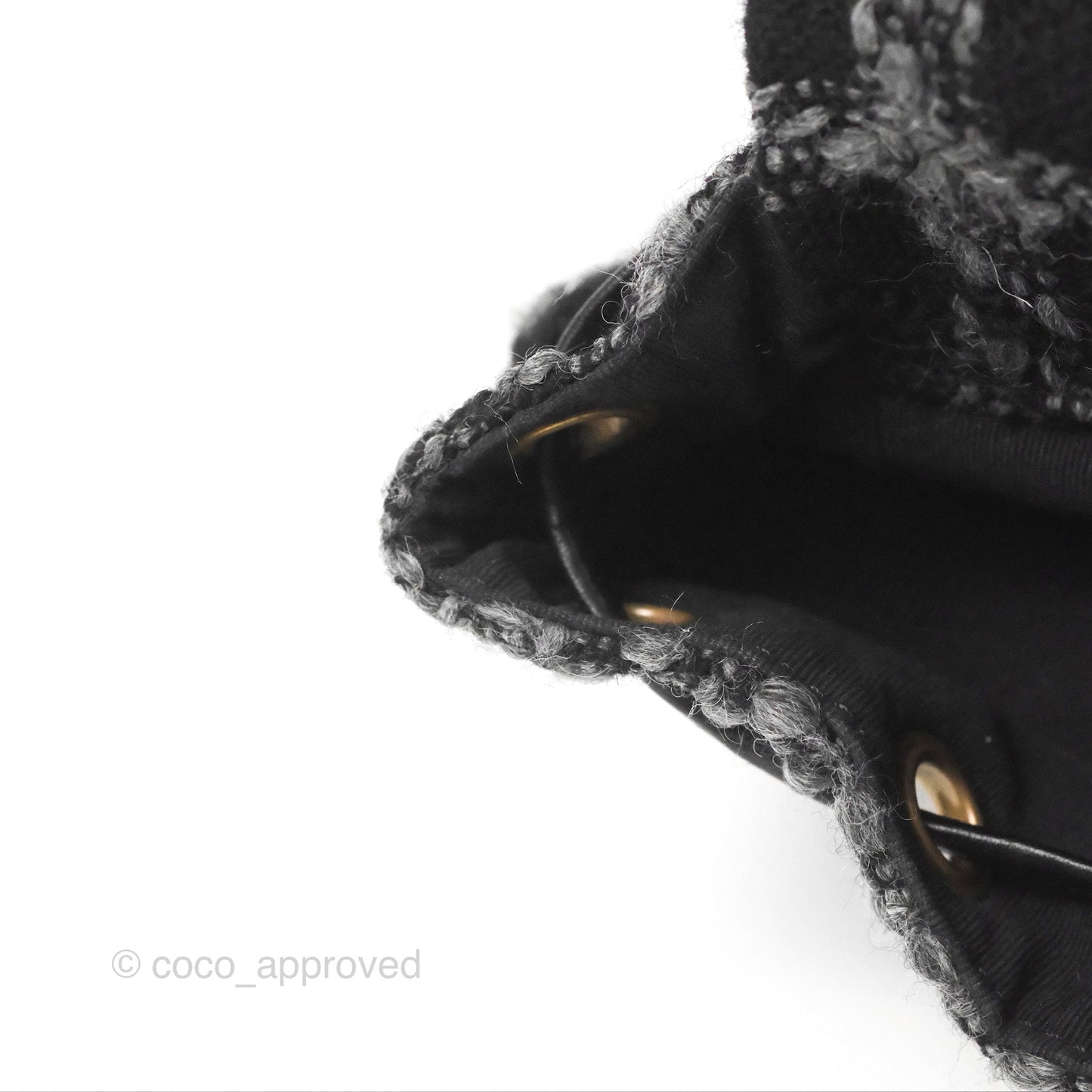Chanel Duma Backpack Black Tweed Gold Hardware 22K