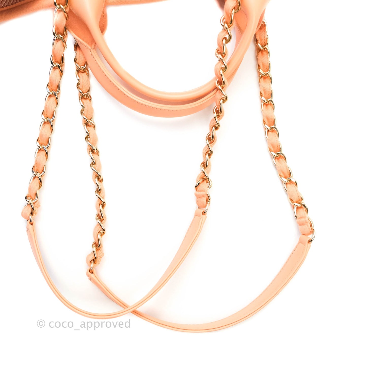 Chanel Large Deauville Coral Canvas
