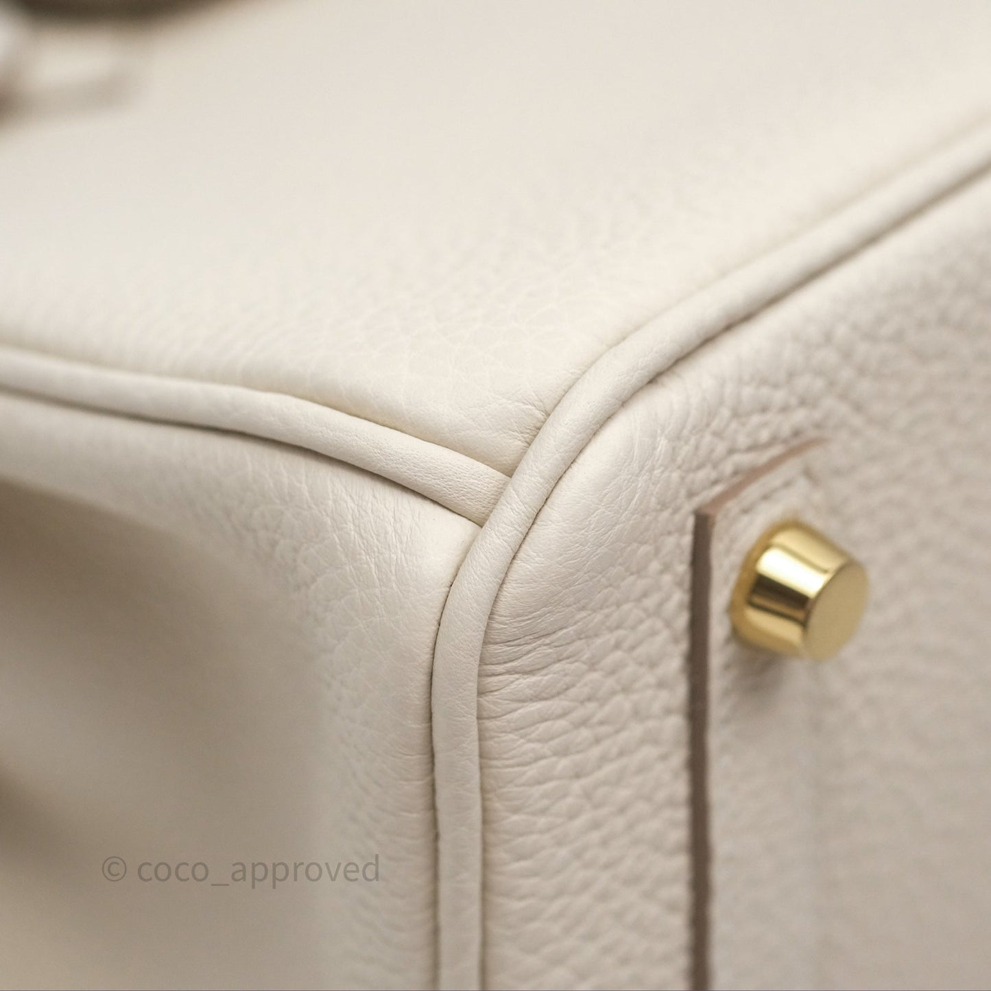 Hermes Birkin 25 Craie Togo Gold Hardware