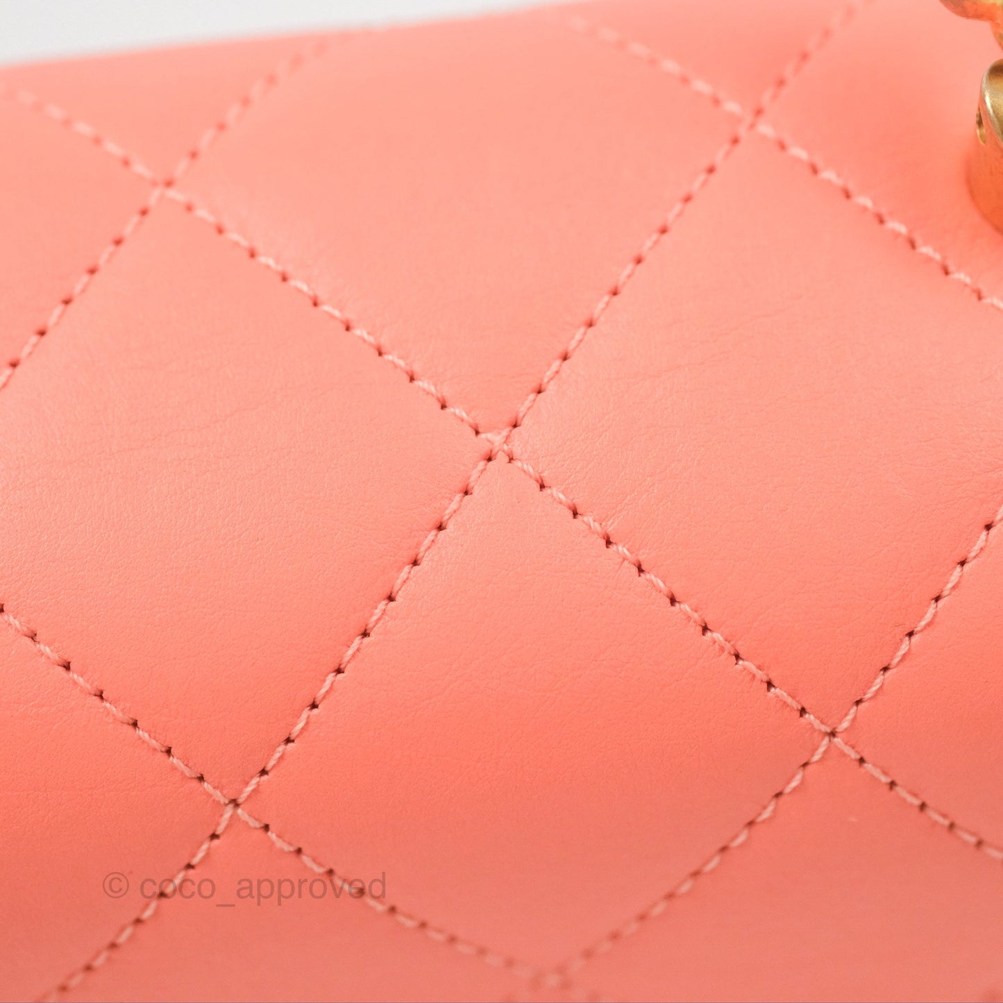 Chanel Metal Top Handle Flap Bag Iridescent Orange Claire Calfskin Aged Gold Hardware