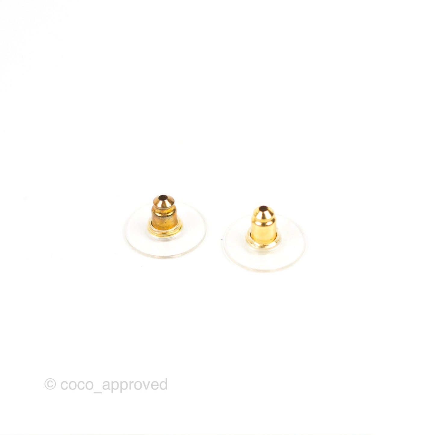 Chanel Hoop CC Crystal Earrings Gold Tone 22A