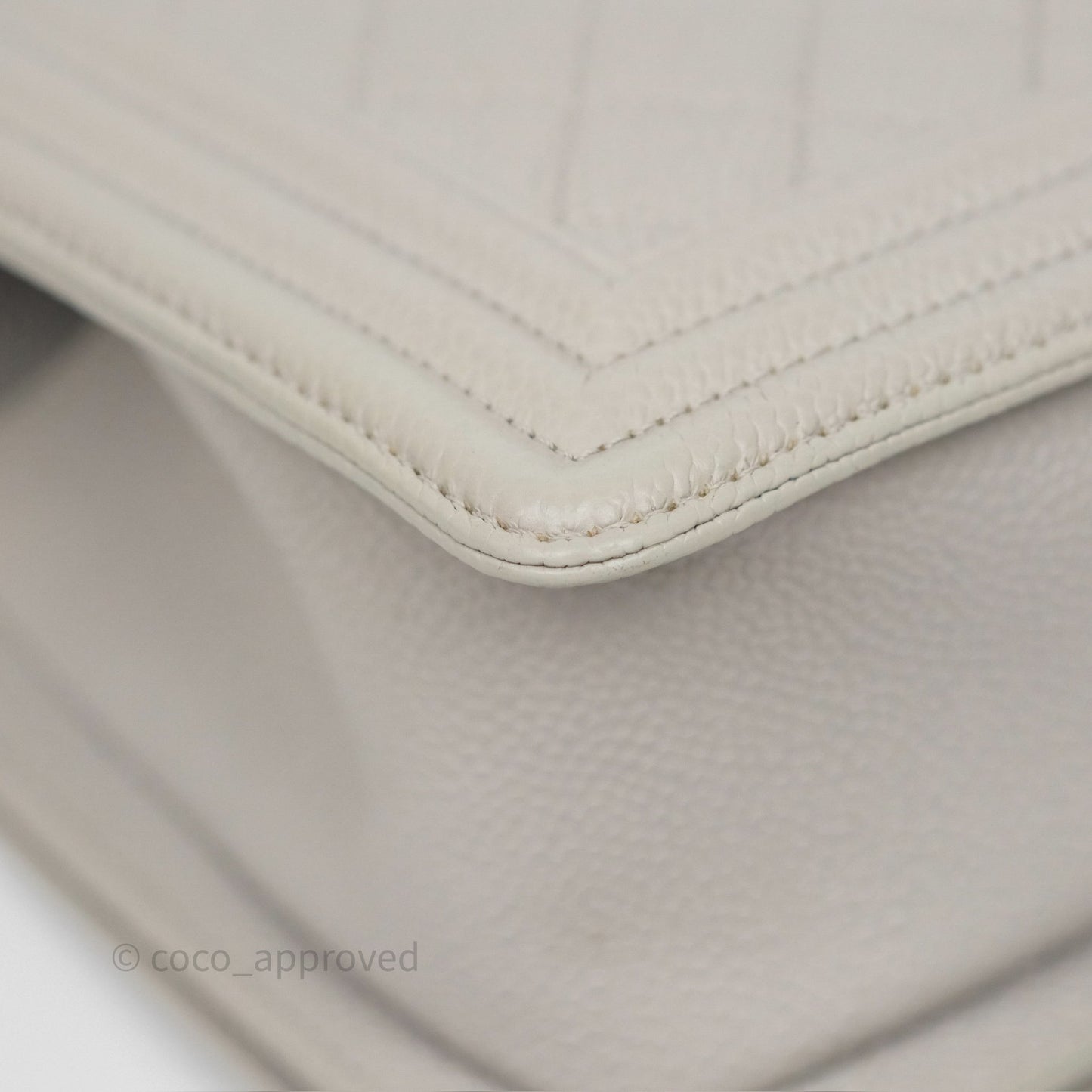 Chanel Medium Boy Quilted Grey Caviar Gold Hardware