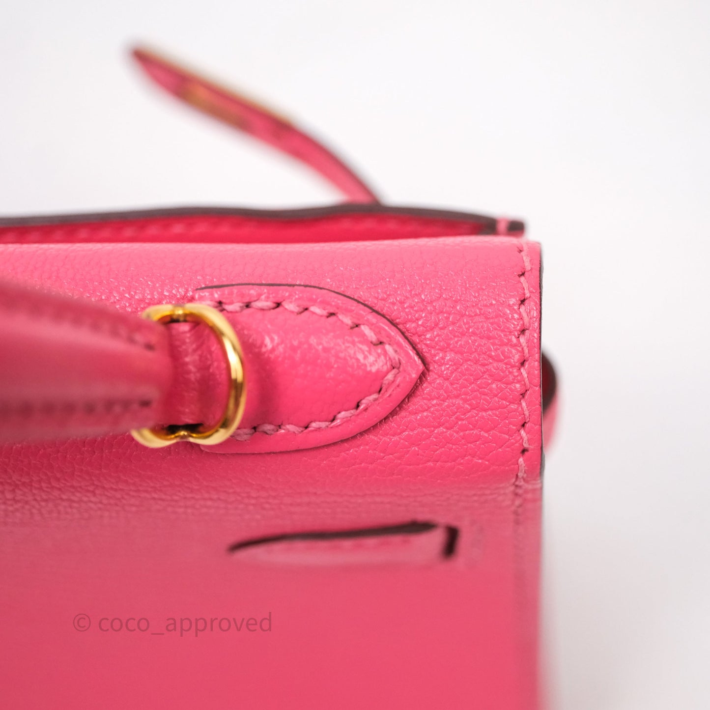 Hermes Mini Kelly II Chevre Mysore U5 Rose Lipstick Gold Hardware