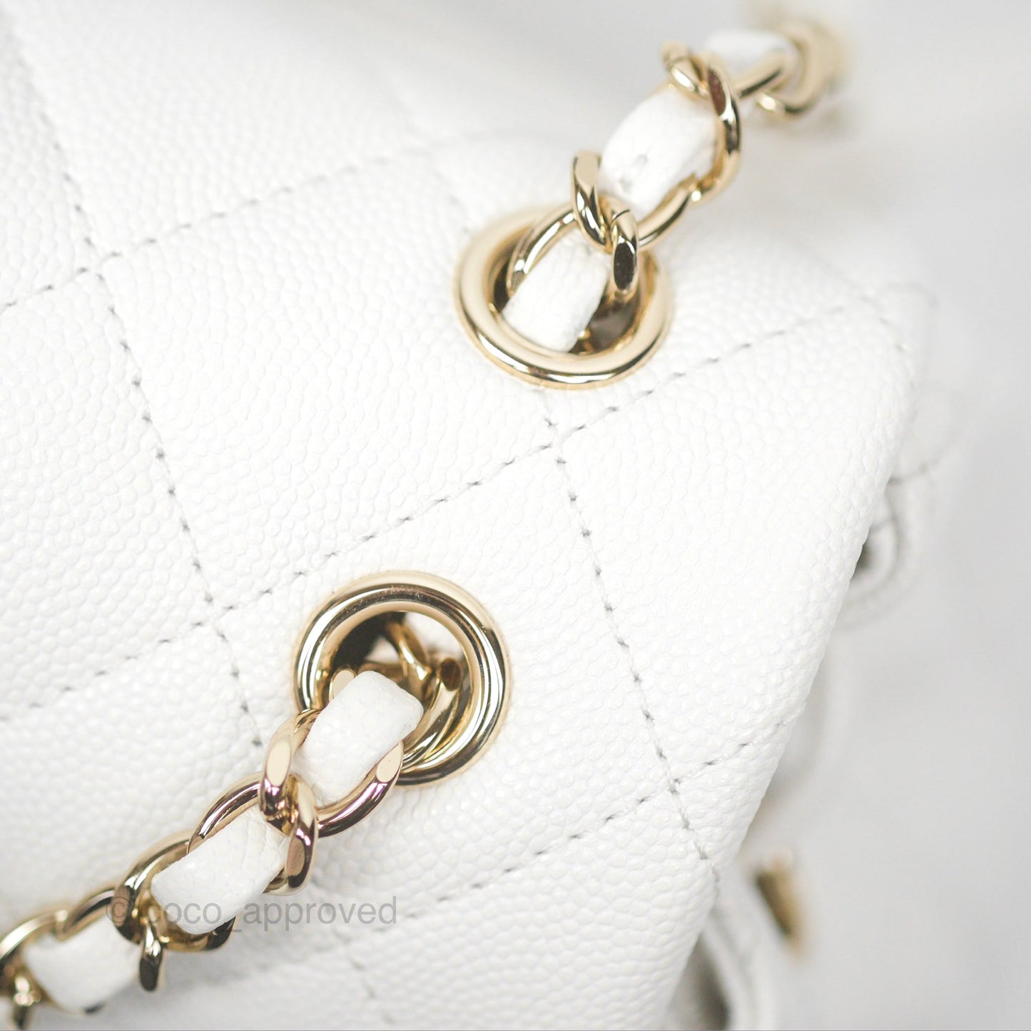 Chanel Mini Urban Spirit Backpack White Caviar Gold Hardware 23S