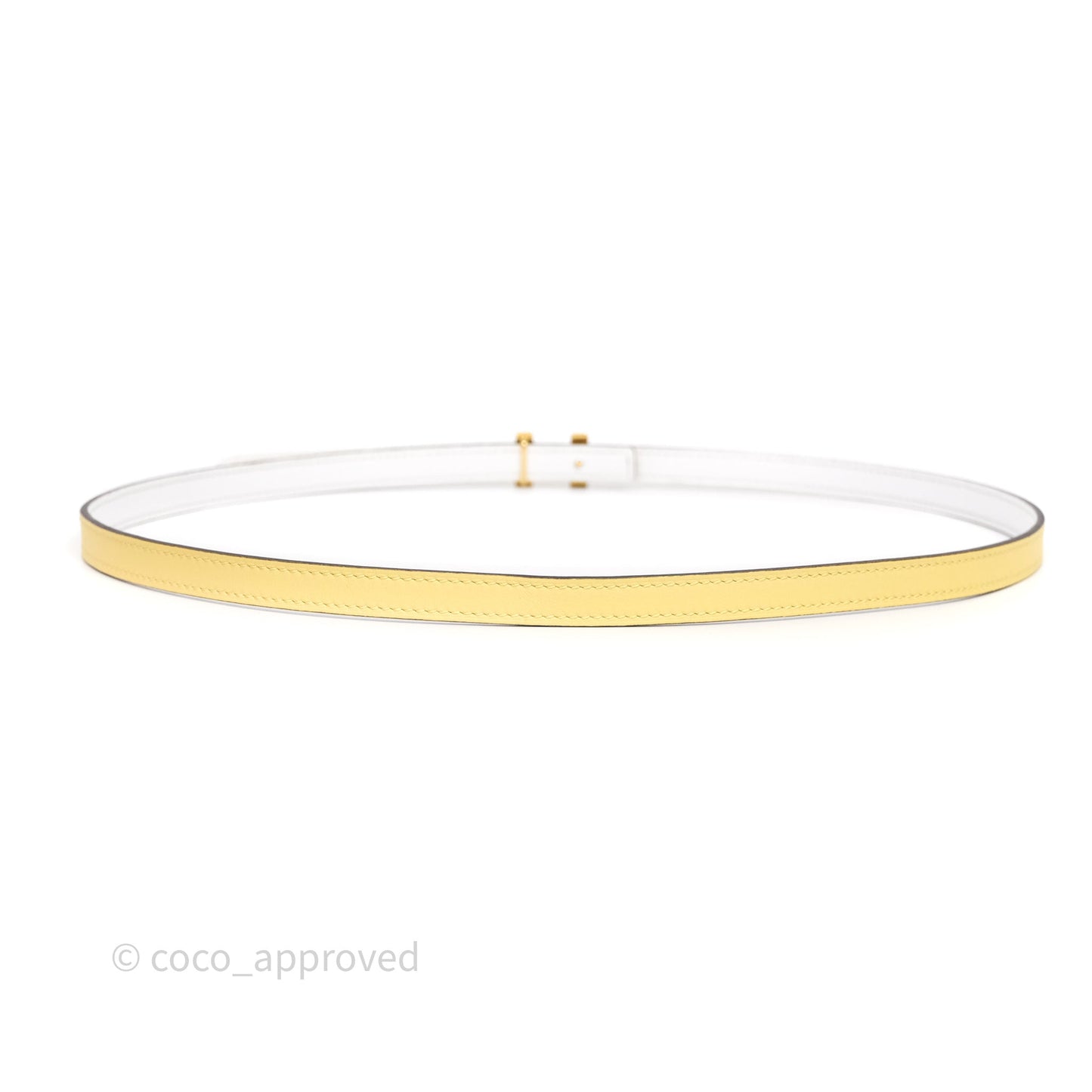 Hermès Belt Jaune Poussin/ Blanc Veau Swift/ Epsom Gold Hardware
