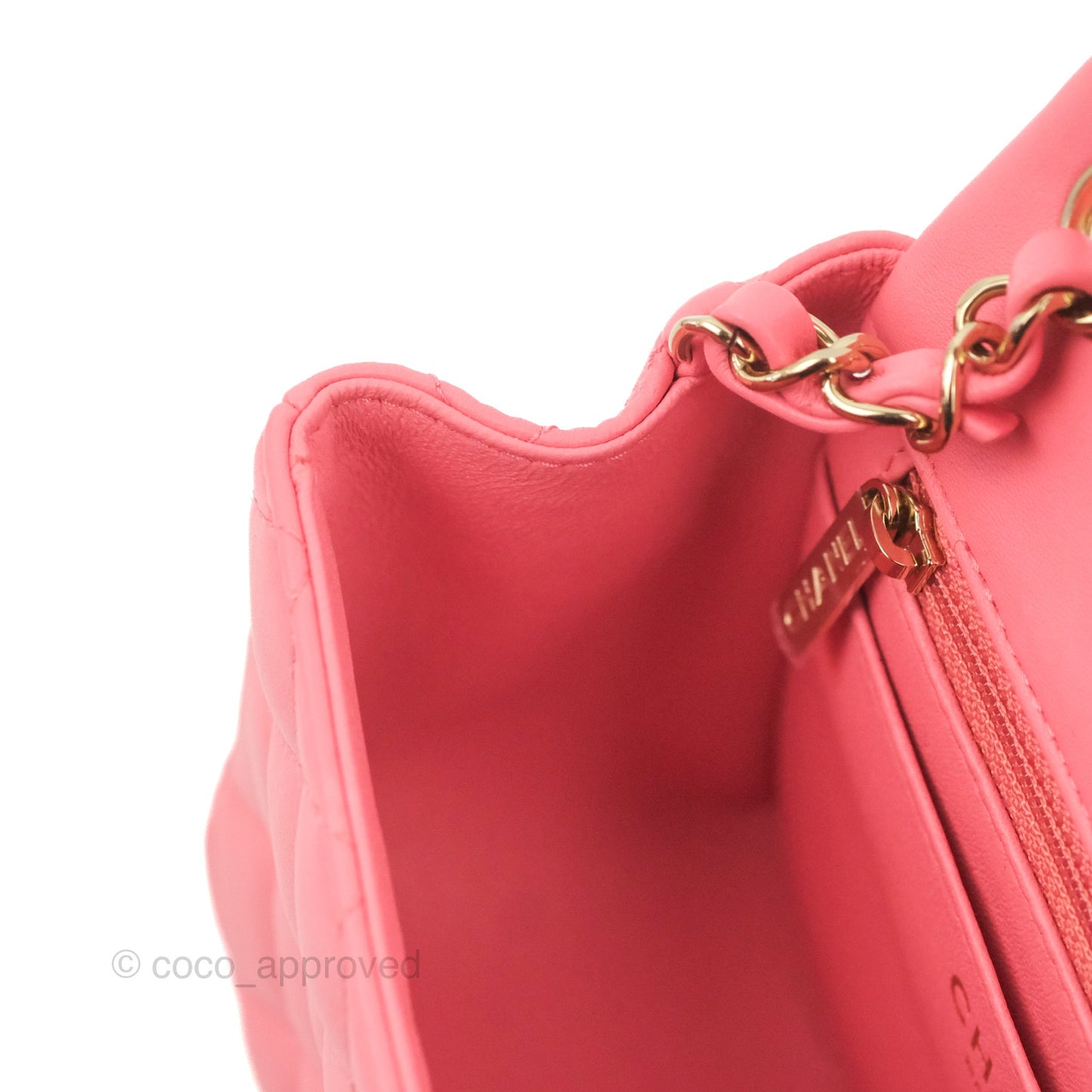 Chanel Mini Square Flap Pink Lambskin Gold Hardware