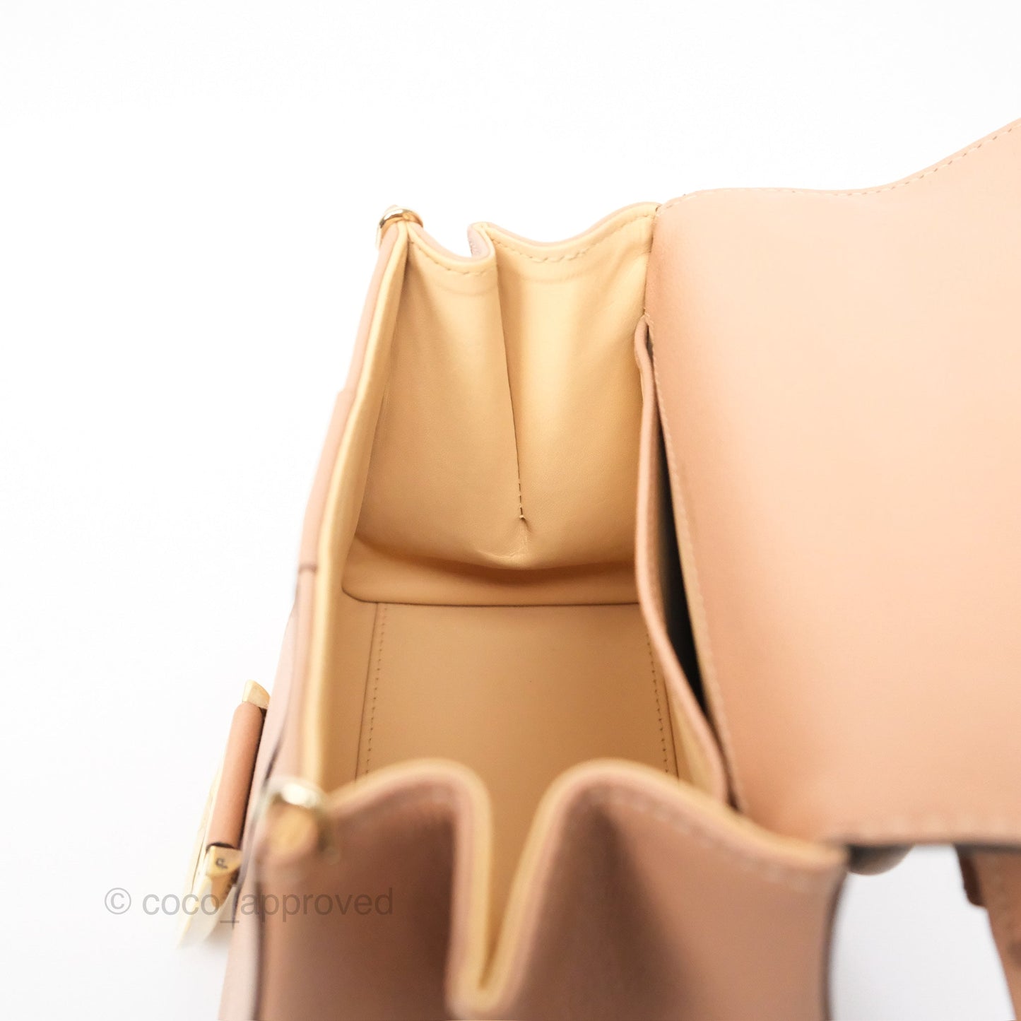 Delvaux Mini Brillant Bag Nude Grained Calfskin Gold Hardware