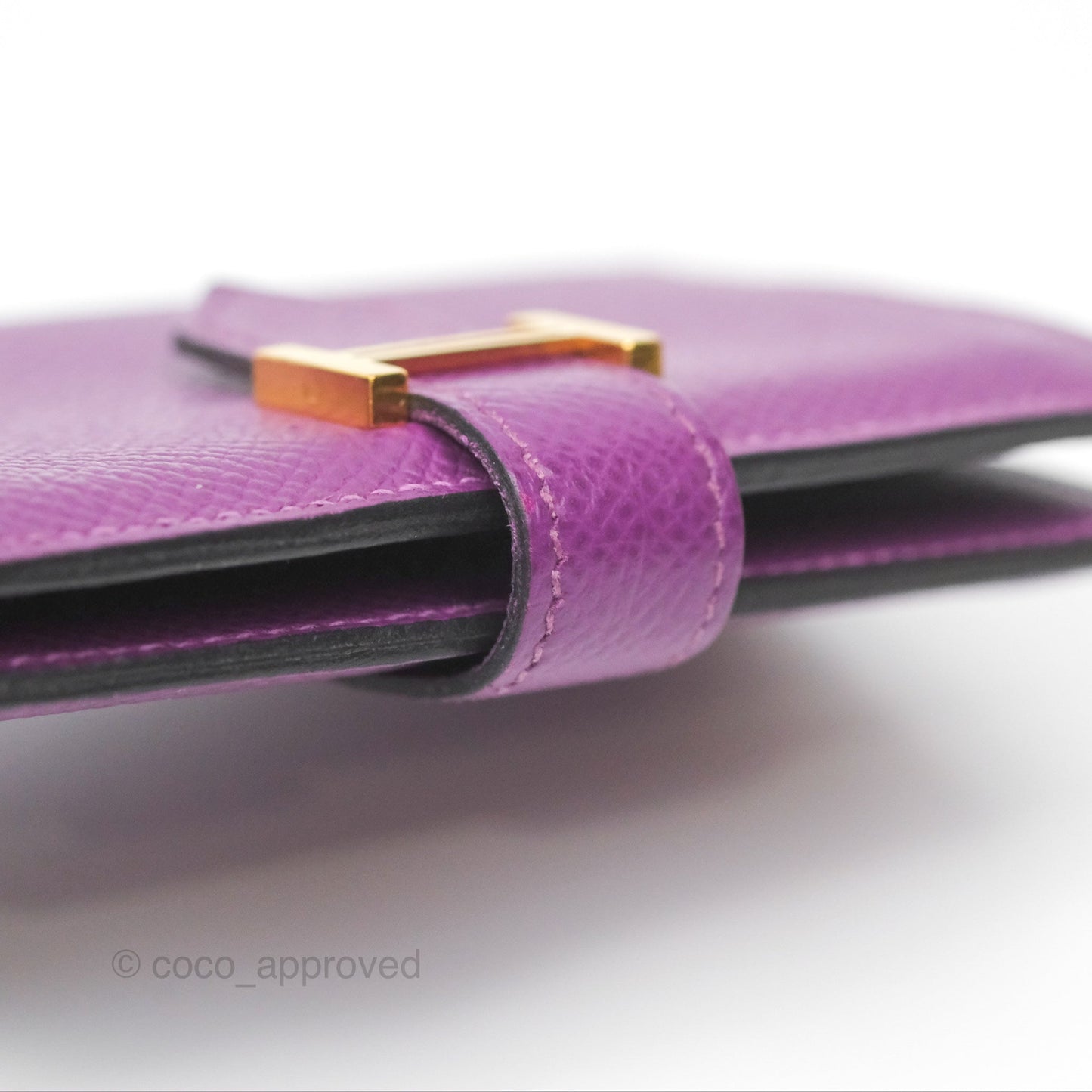 Hermès Bearn Card Holder Epsom Anemone Gold Hardware