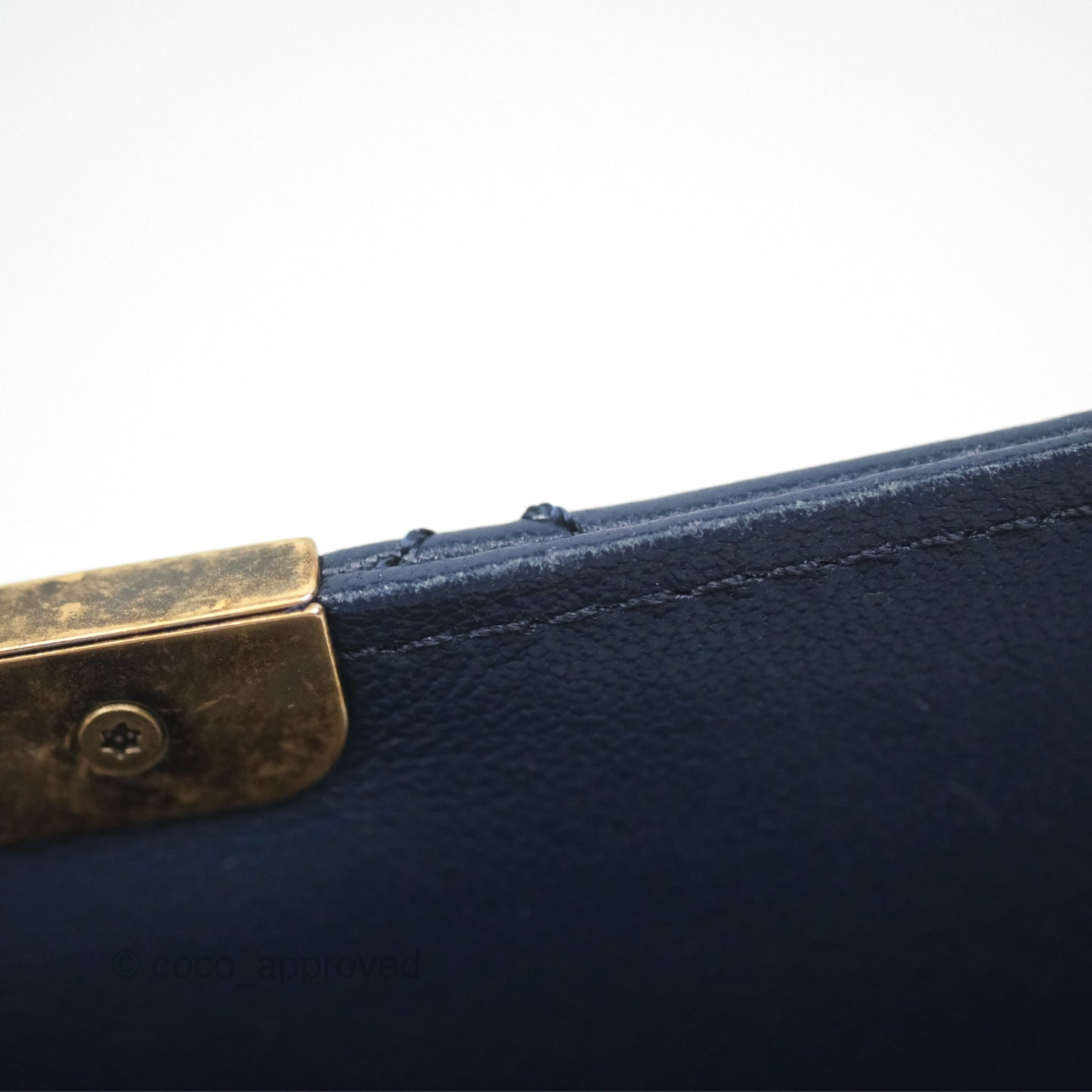 Chanel Beauty Lock Flap Bag Navy Sheepskin Aged Gold Hardware