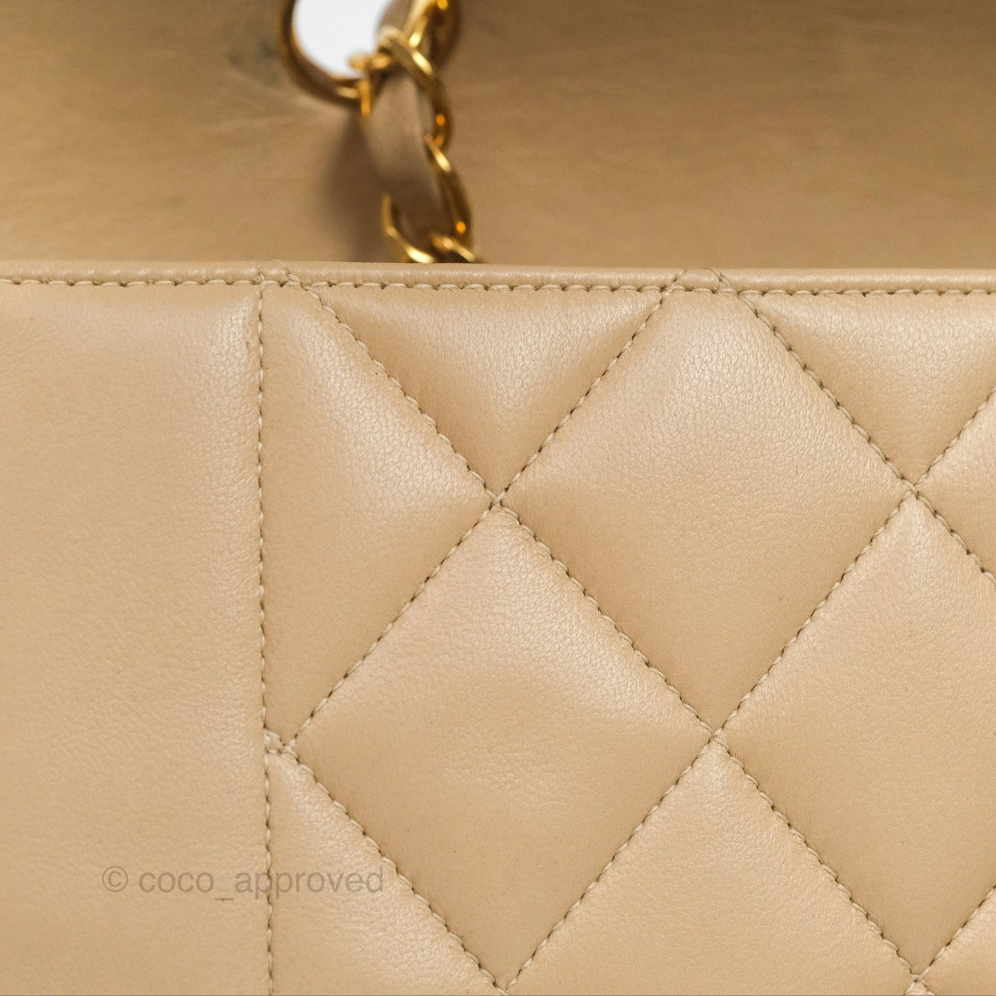 Chanel Vintage Small Quilted Classic Diana Flap Bag Beige Lambskin 24K Gold Hardware
