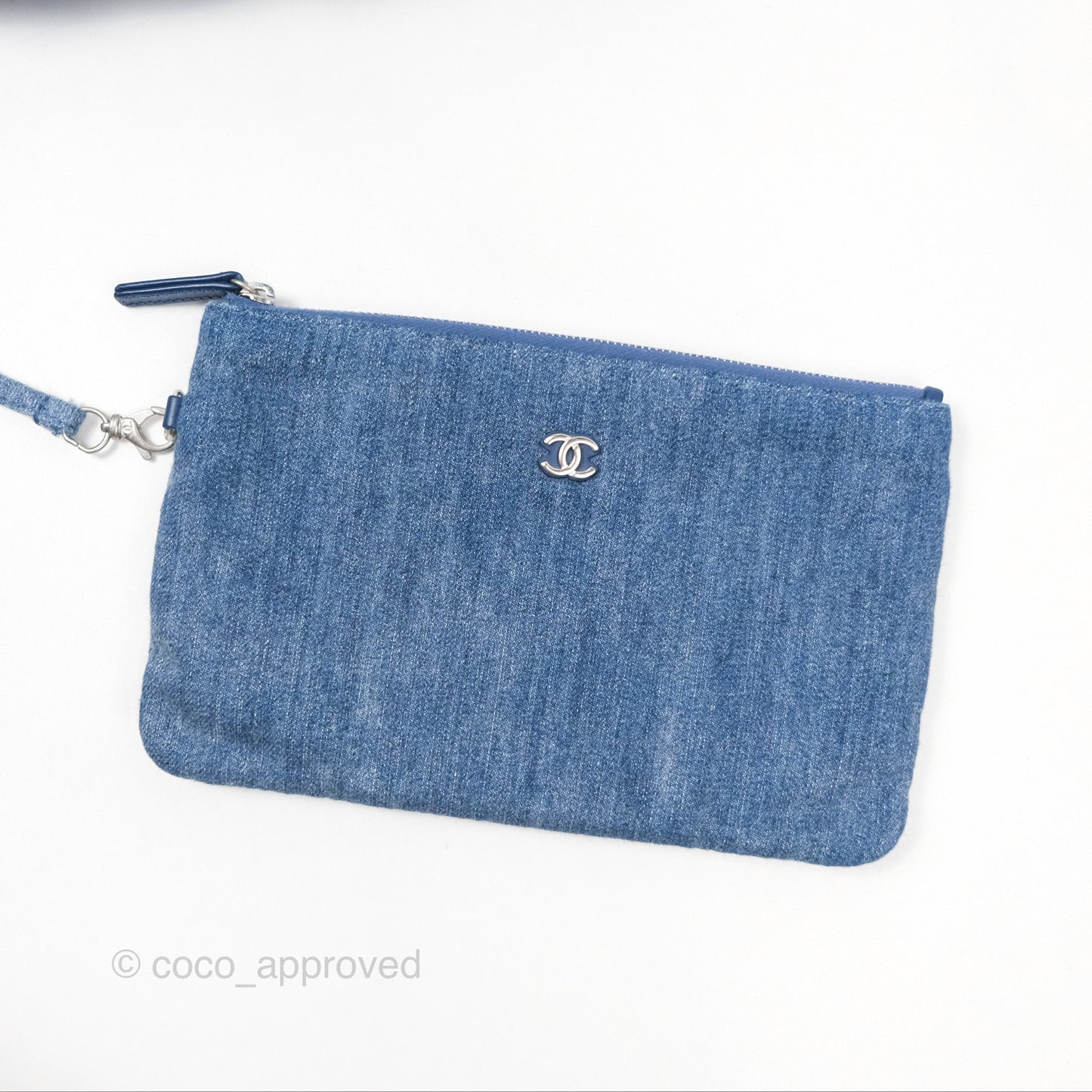 Chanel 22 Small Pearl Studded Denim Silver Hardware