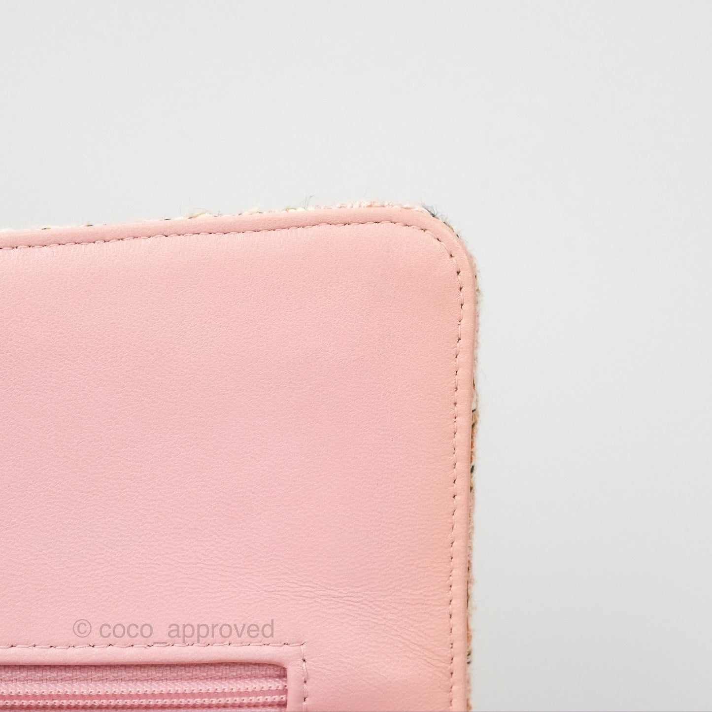 Chanel Classic M/L Medium Flap Quilted Pink Tweed Silver Hardware