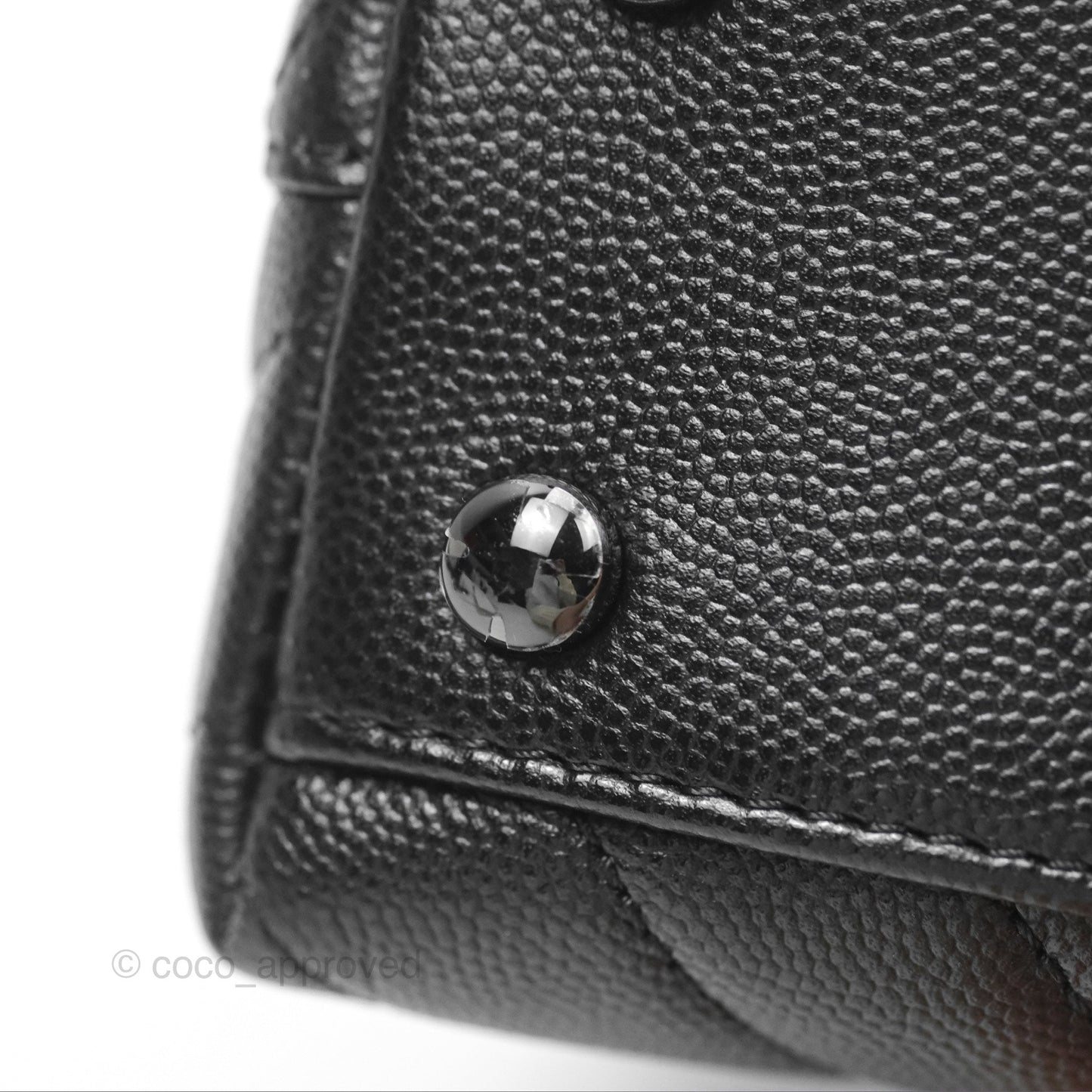 Chanel Small Coco Handle Chevron So Black Caviar