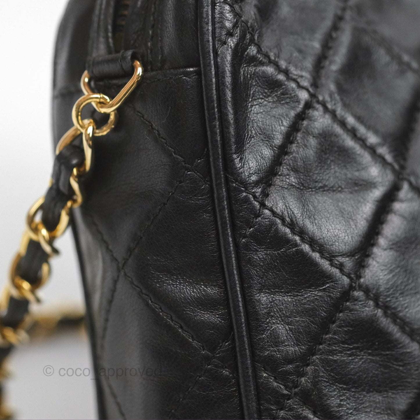 Chanel Vintage Camera Bag Black Lambskin Gold Hardware