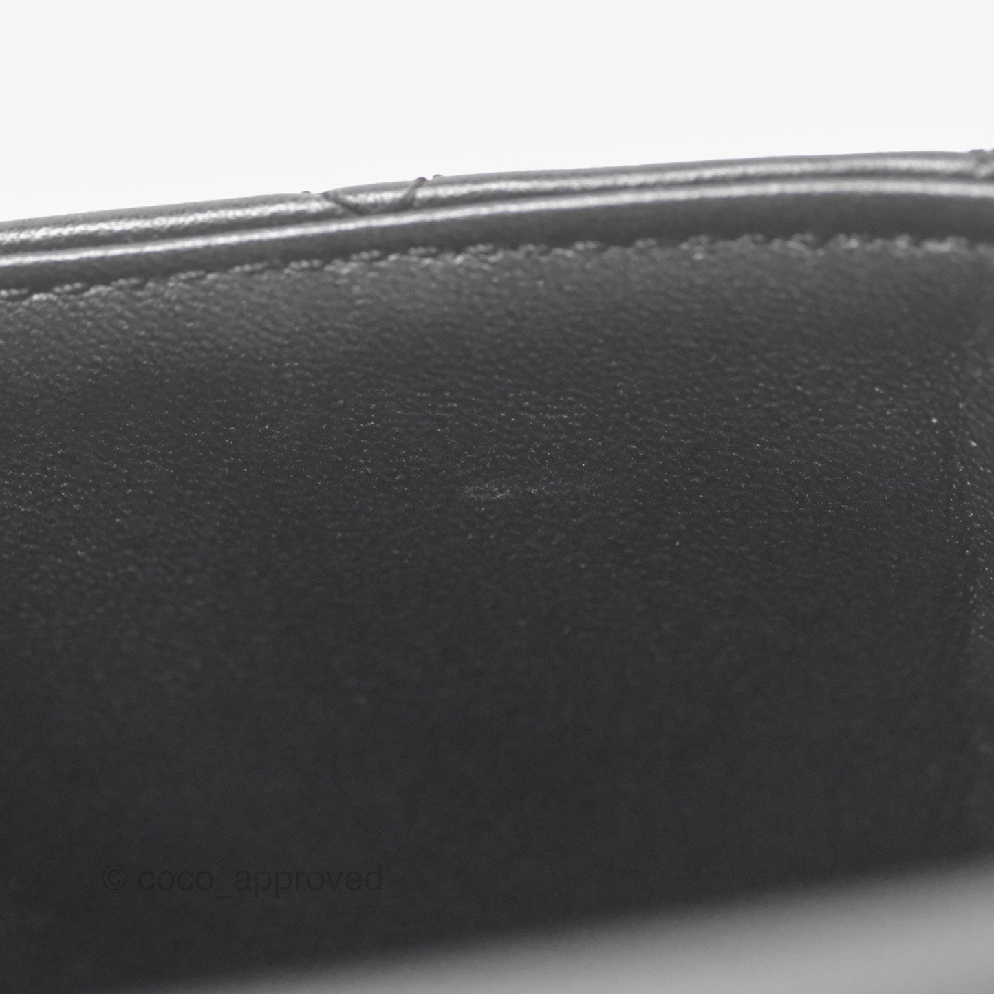 Chanel Flap Bag with Logo Enamel Chain Black Lambskin 22B