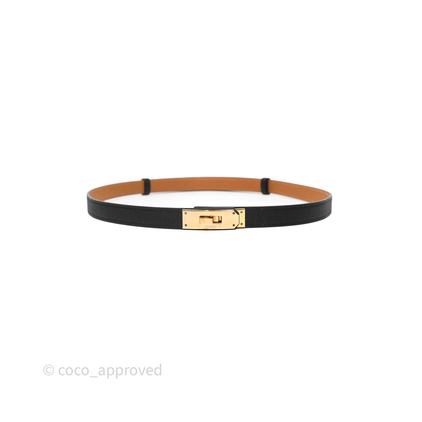 Hermès Kelly 18 Belt Black Epsom Gold Hardware