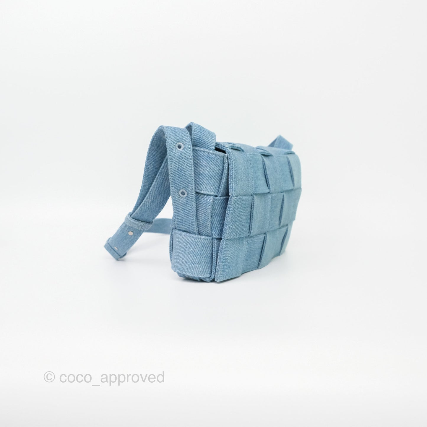 Bottega Veneta Cassette Shoulder Bag Intrecciato Denim