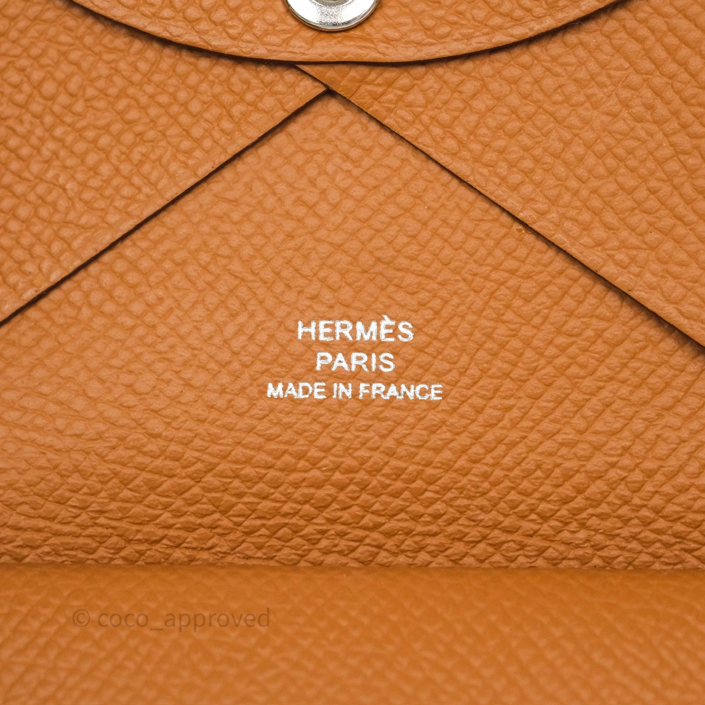 Hermès Calvi Duo Compact Card Holder Gold Epsom
