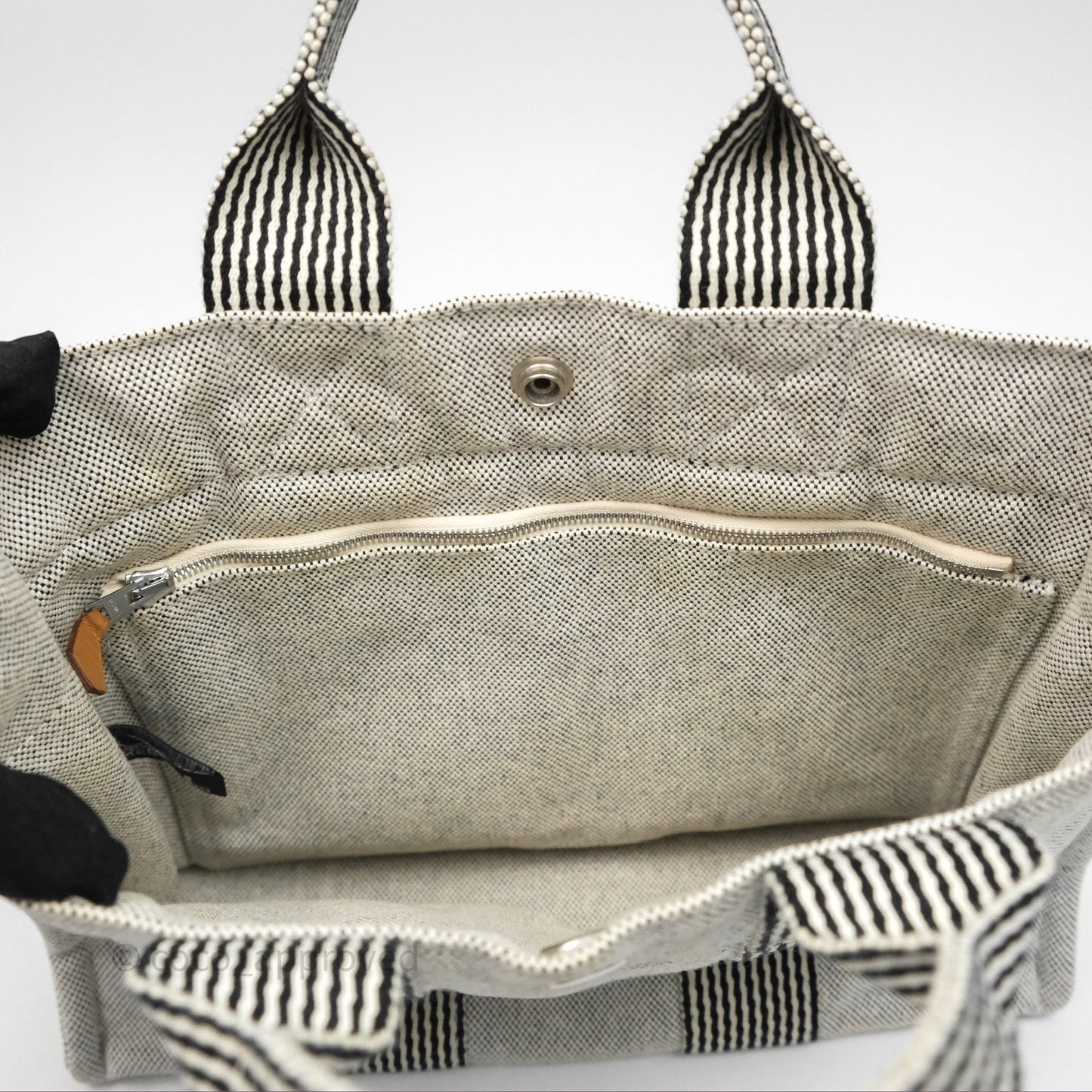 Hermès Herline Tote Bag Grey Canvas Palladium Hardware