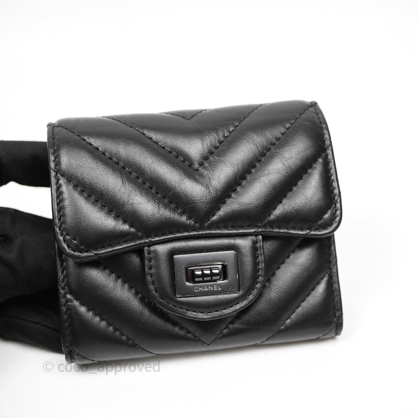 Chanel Chevron Reissue Wallet So Black Aged Calfskin