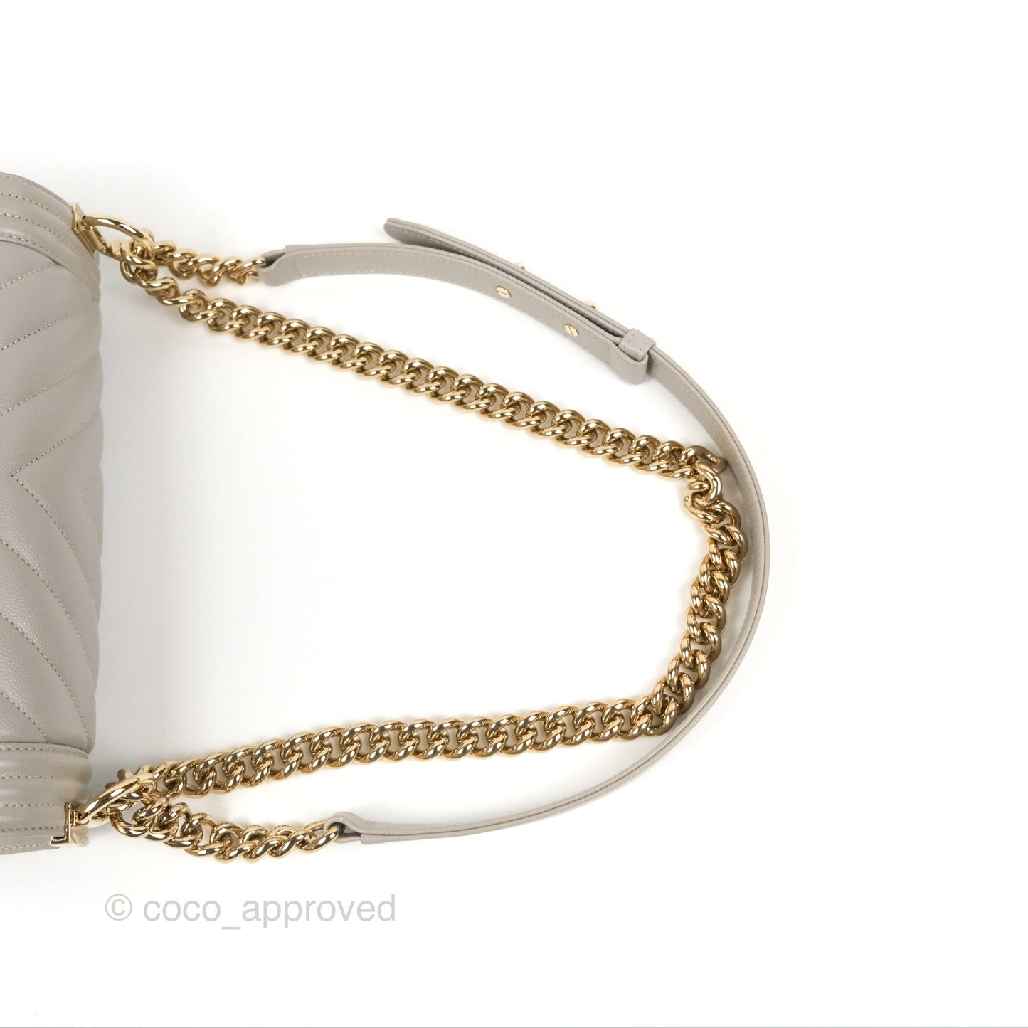 Chanel Medium Boy Chevron Grey Caviar Gold Hardware