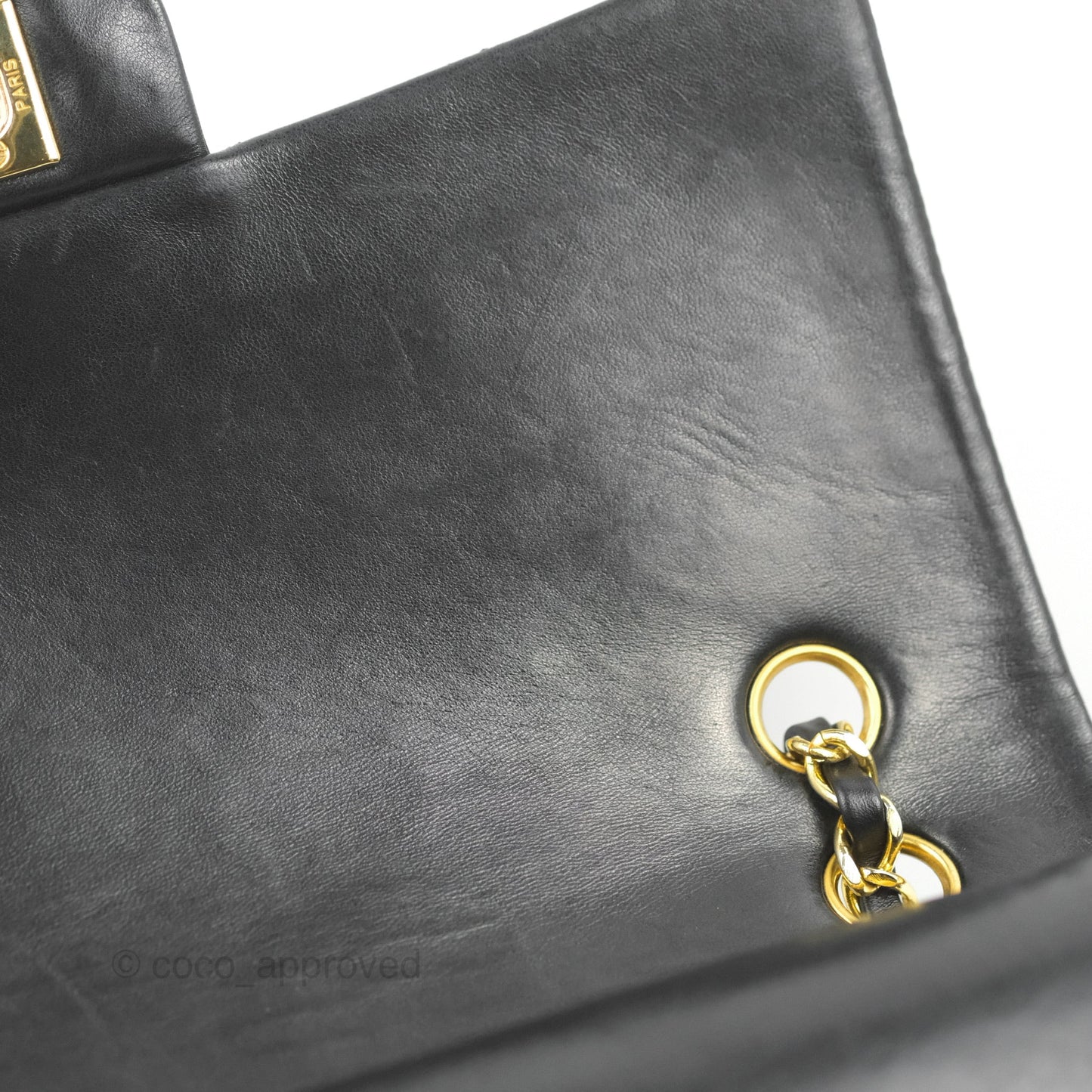 Chanel Vintage Medium Double Flap Black Lambskin 24K Gold Hardware