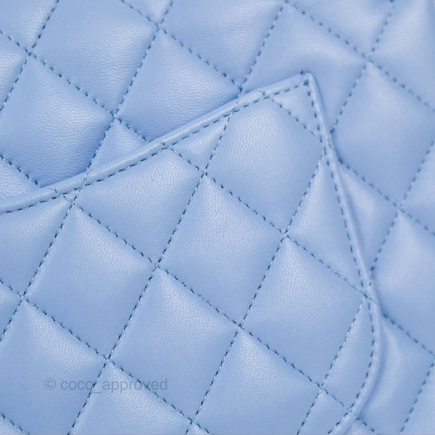 Chanel Small Classic Quilted Flap Blue Sky Lambskin Gold Hardware 21C