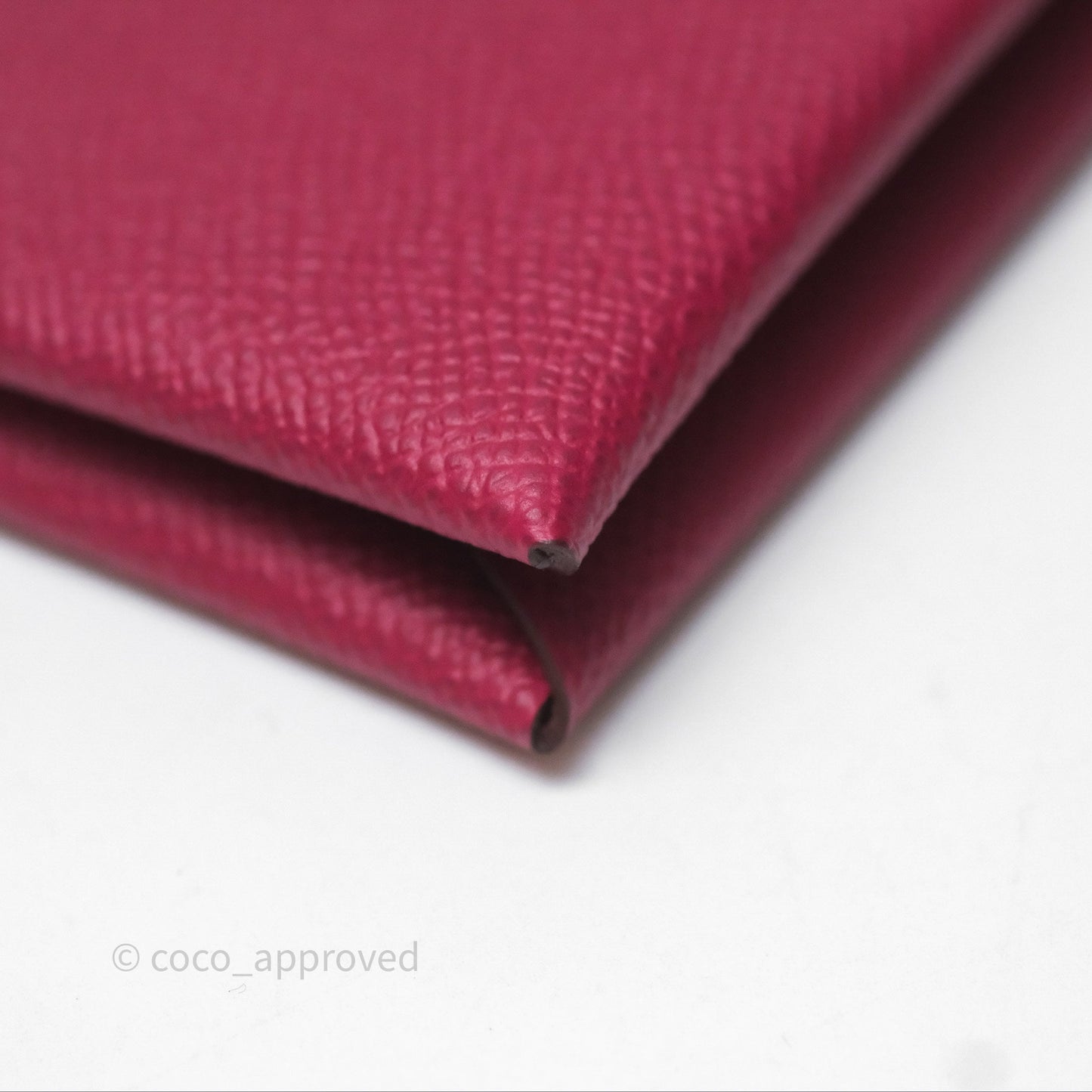 Hermès Calvi Card Holder Rouge Epsom Palladium Hardware