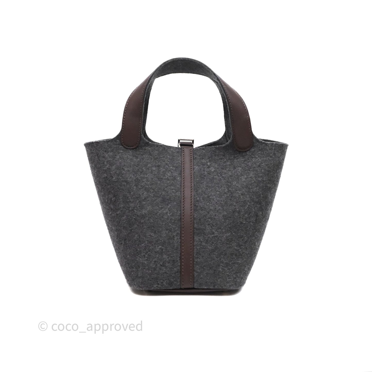 Hermès Picotin 18 Feutre/Veau Swift AE Gris Moyen/Havai Palladium Hardware