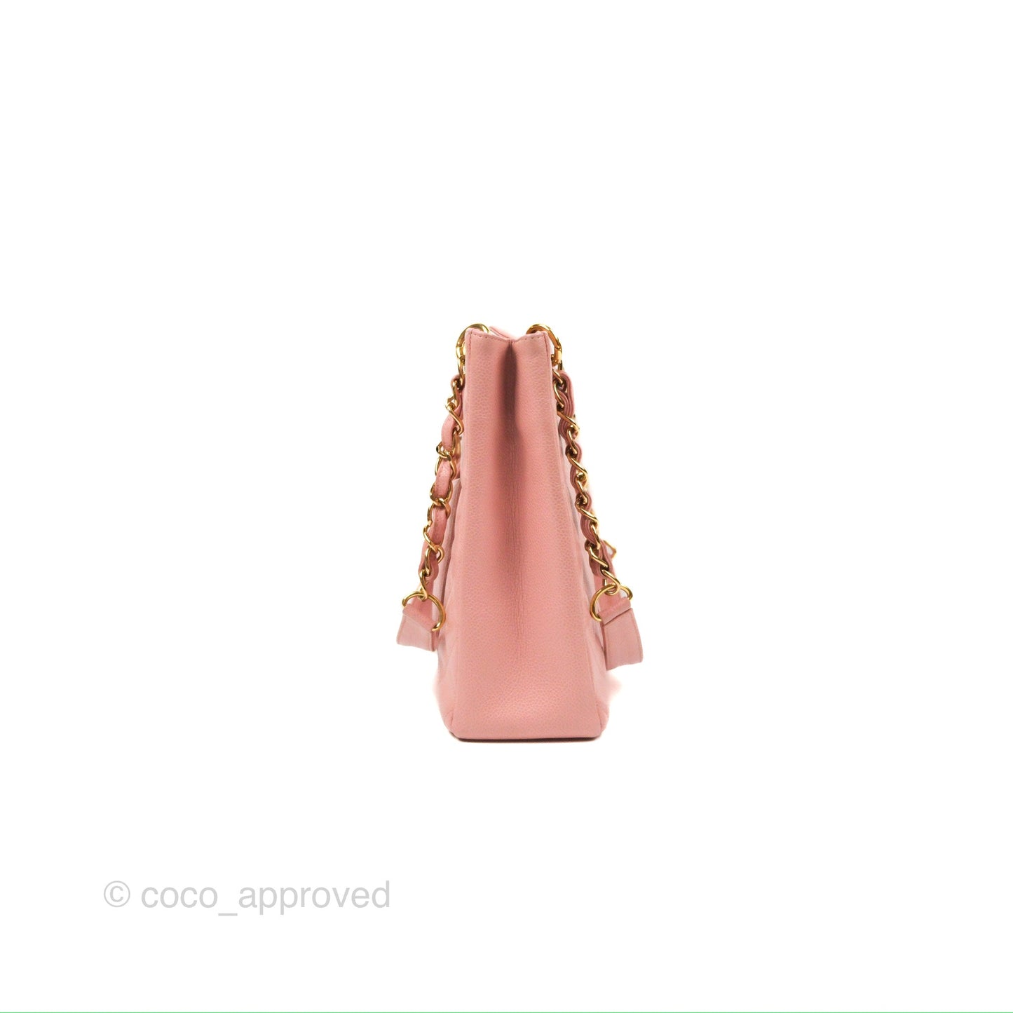 Chanel Quilted Petit Shopping Tote PST Sakura Pink Caviar Gold Hardware