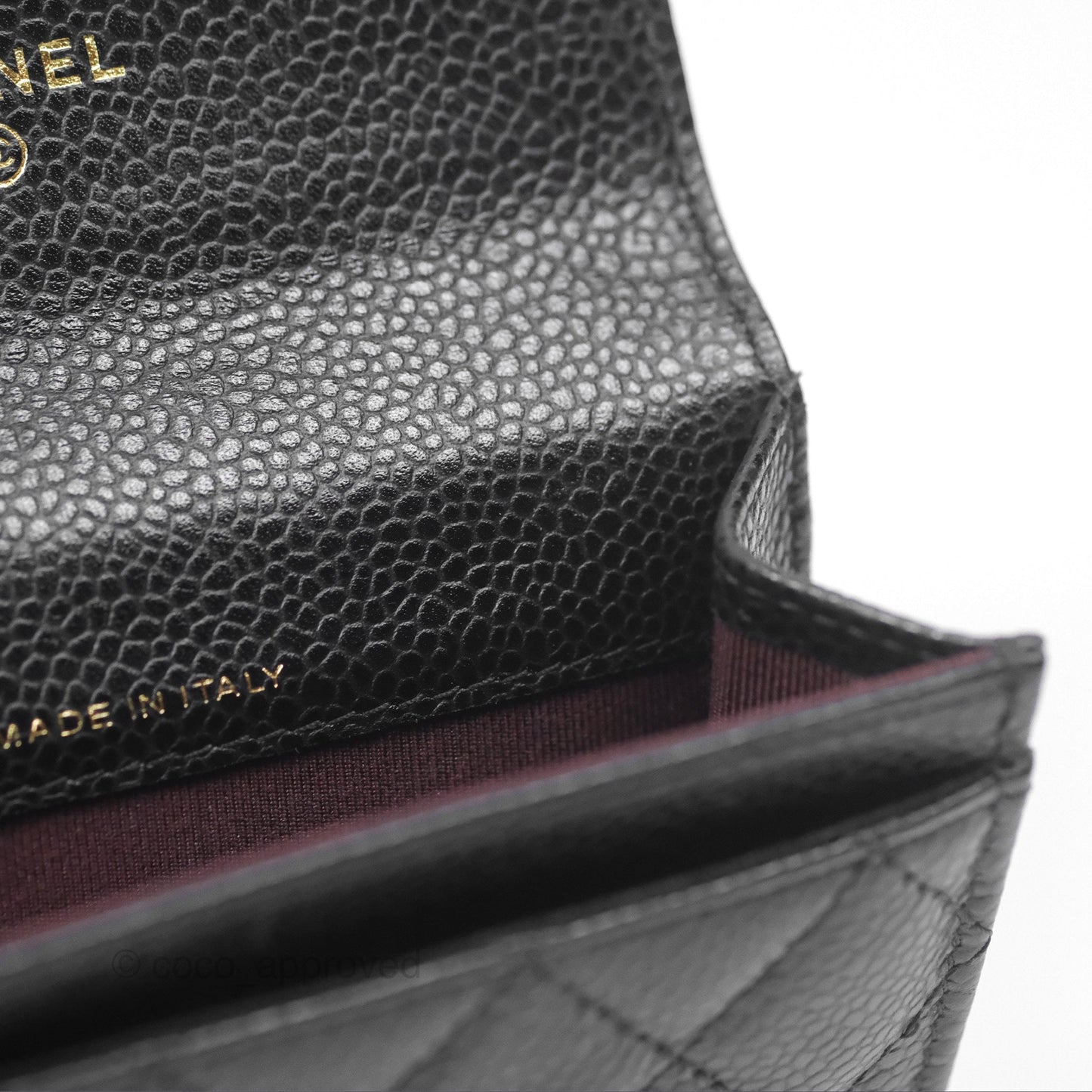 Chanel Quilted Flap Card Holder Caviar Black Gold Hardware