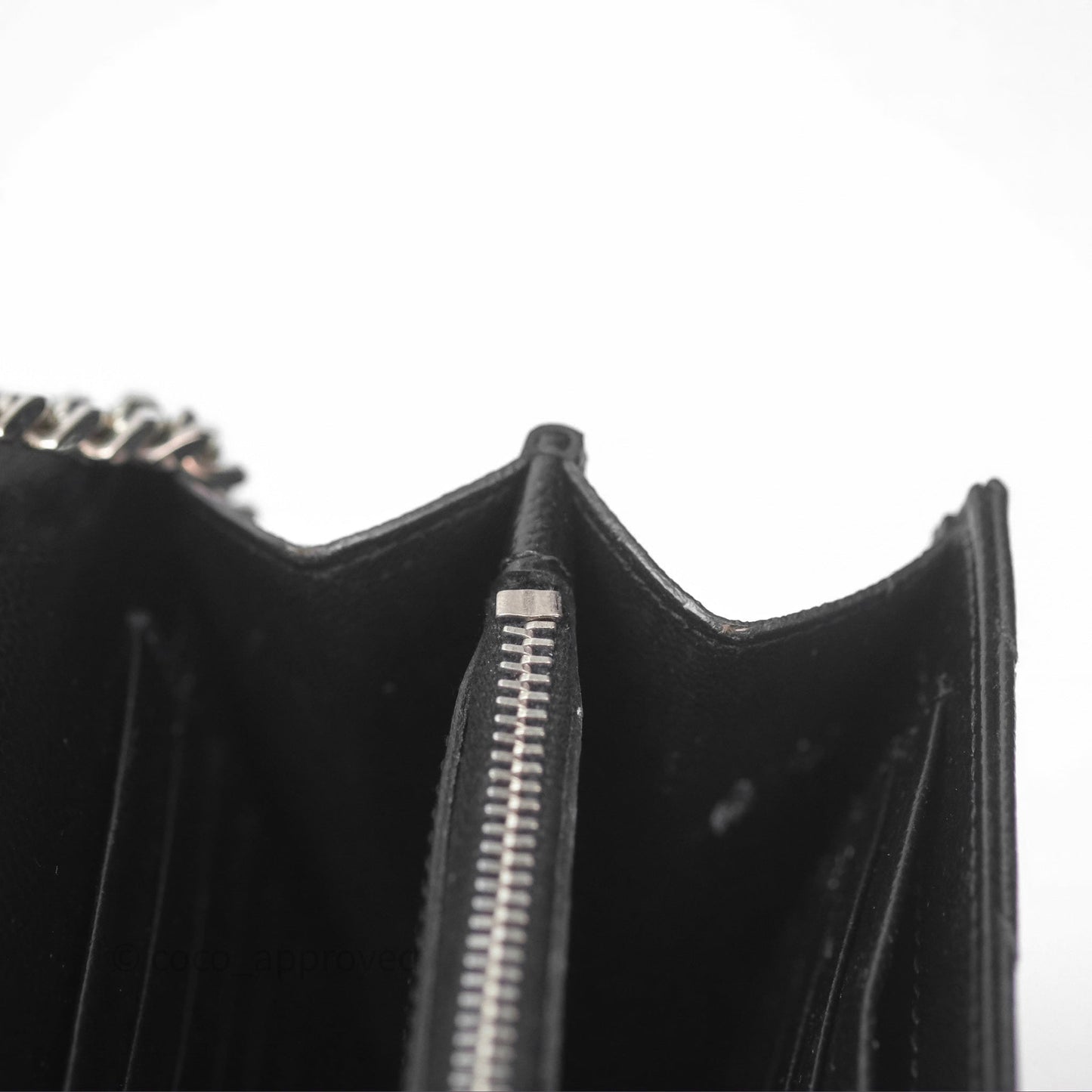 Saint Laurent Wallet on Chain WOC Black Grained Leather Sliver Hardware
