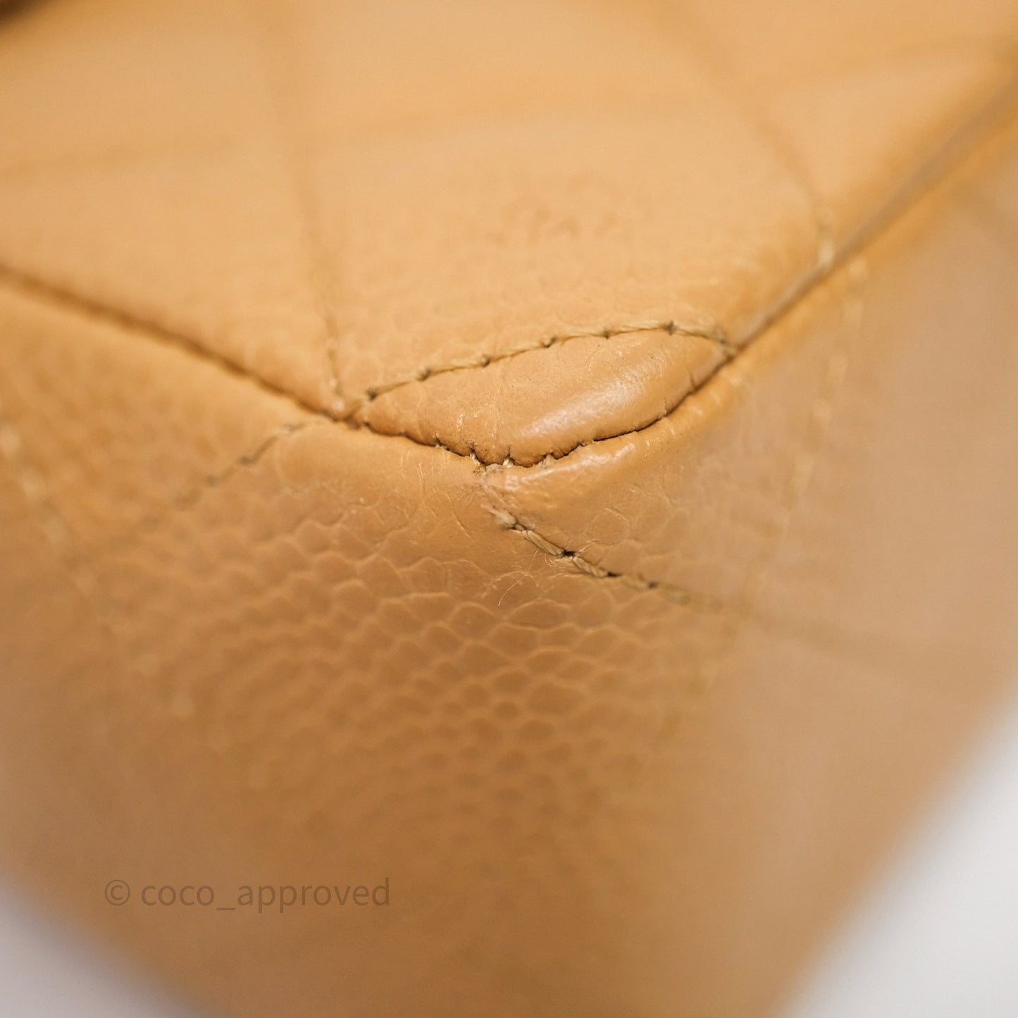Chanel Vintage Mini Square Beige Caviar Gold Hardware