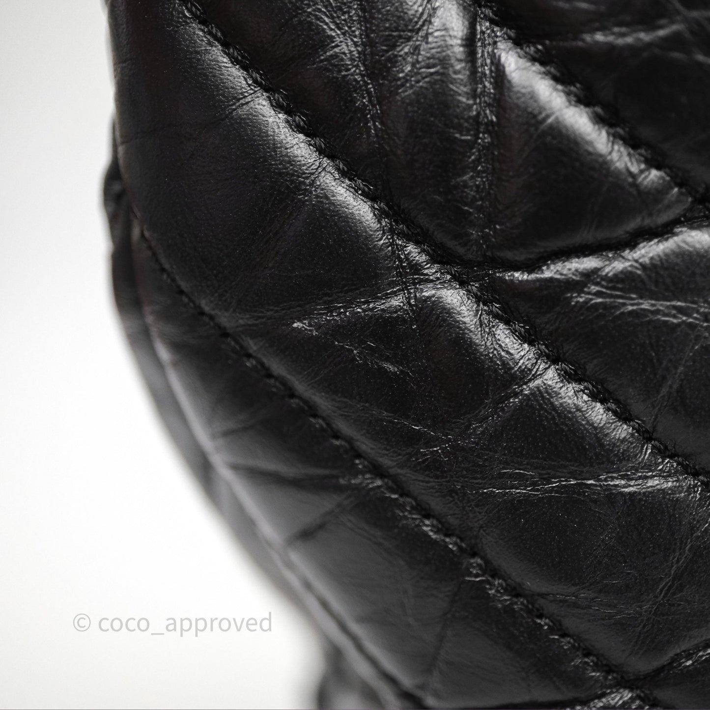 Chanel Small Chevron Gabrielle Backpack Black Aged Calfskin
