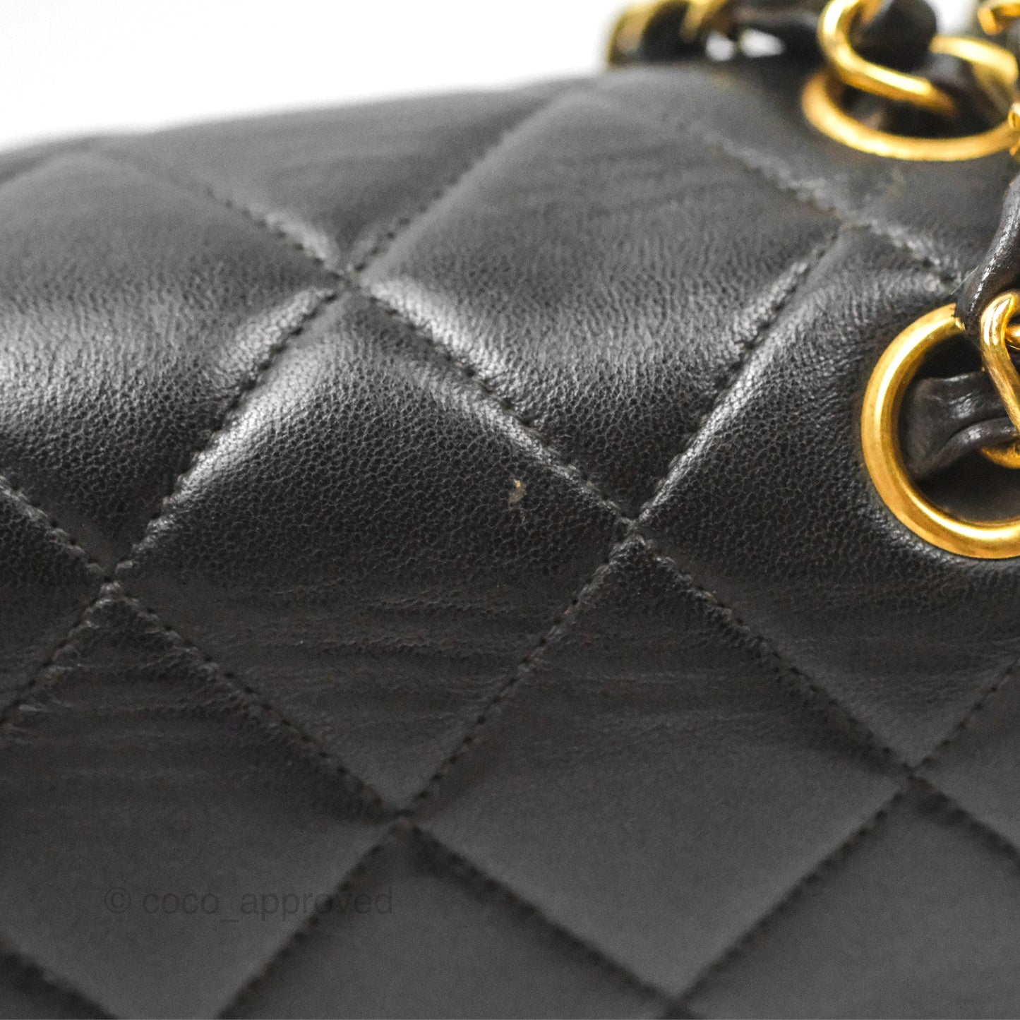 Chanel Vintage Double Sided Jumbo Flap Black Lambskin 24K Gold Hardware