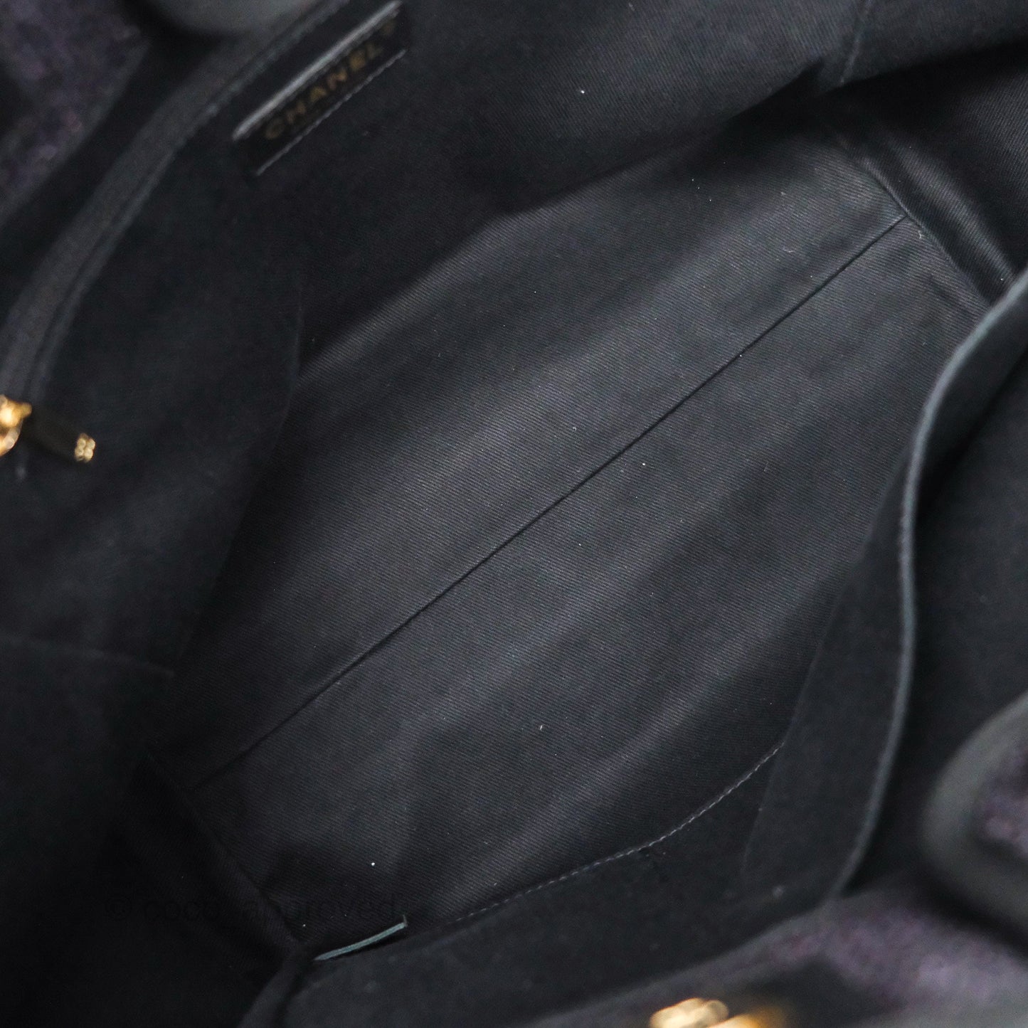 Chanel Medium Deauville Tote Black Canvas Gold Hardware