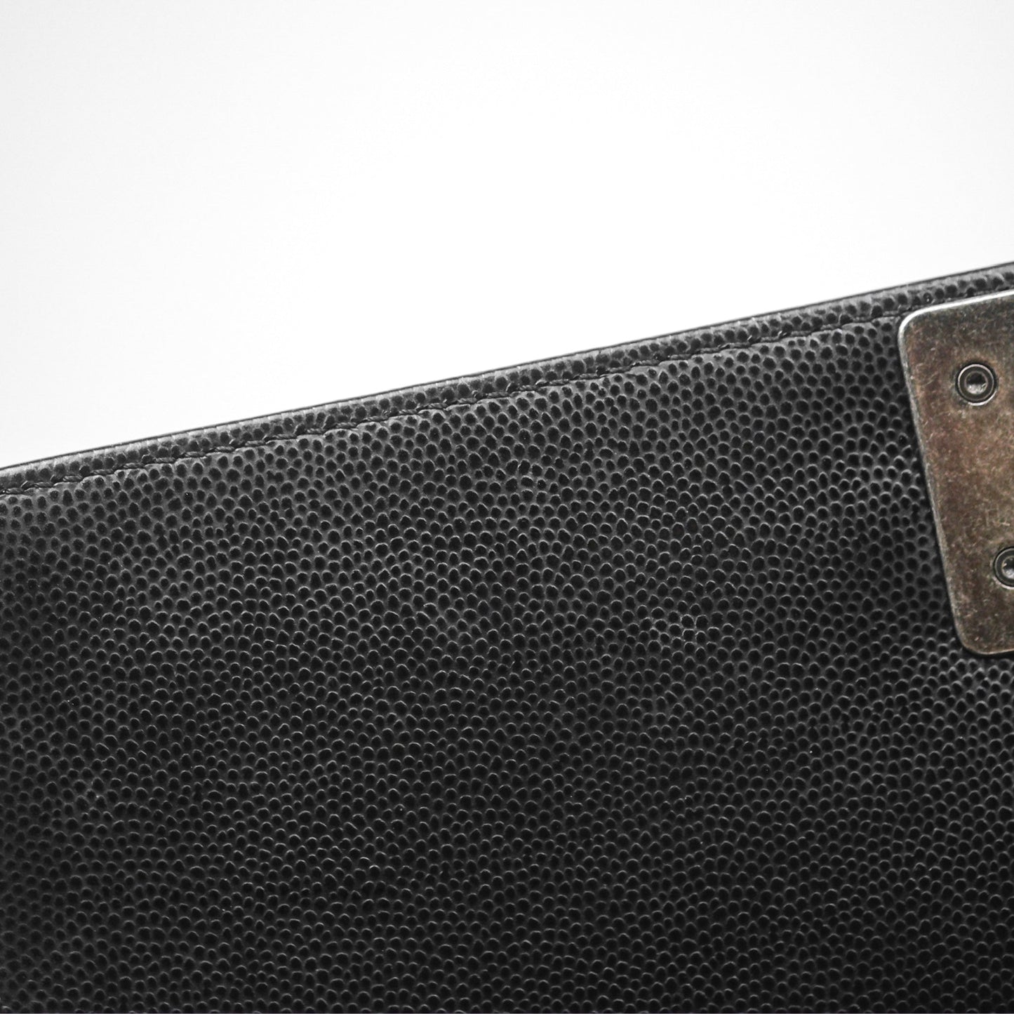 Chanel Medium Boy Quilted Black Caviar Ruthenium Hardware