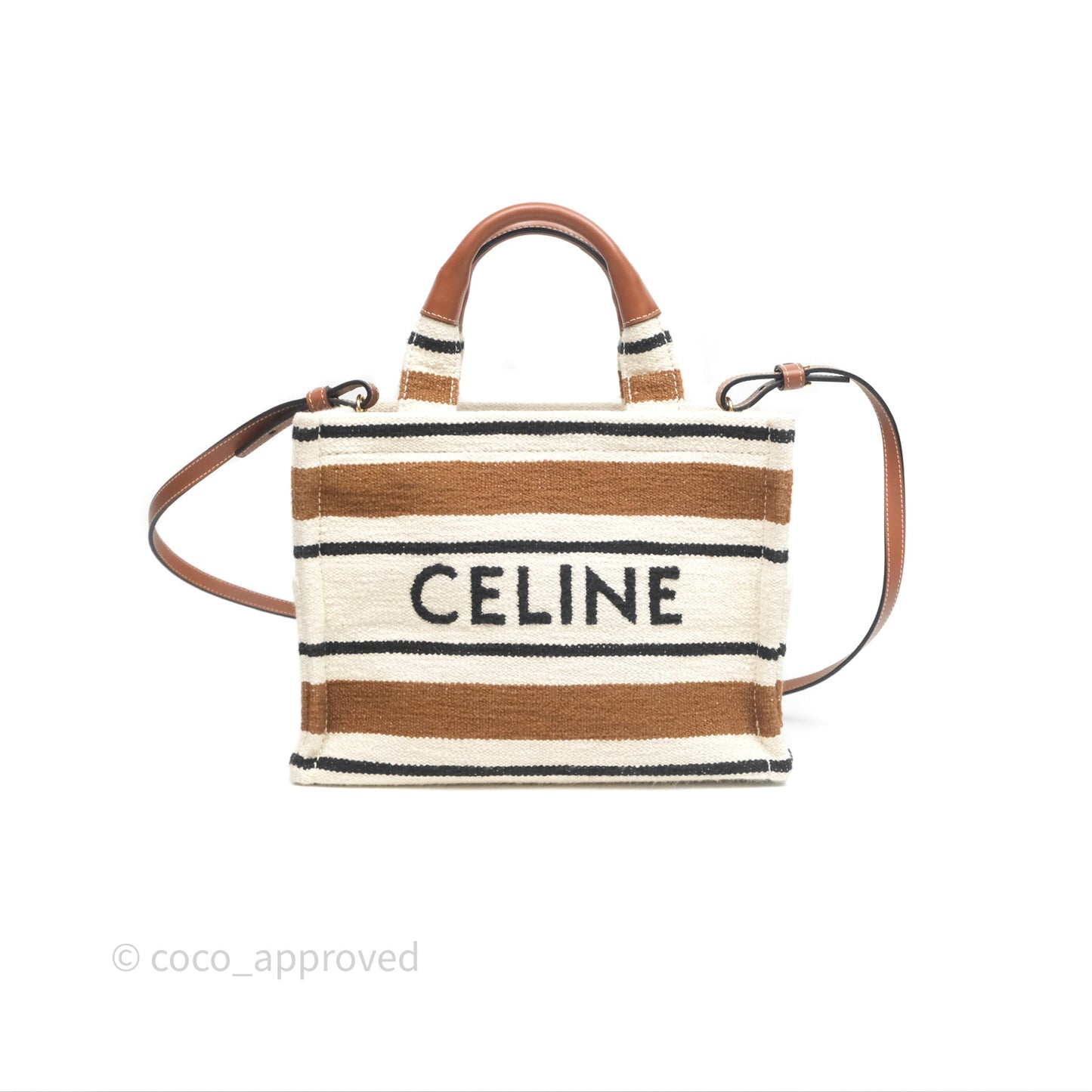 Celine Small Cabas Thais Striped Textile Bag Canvas