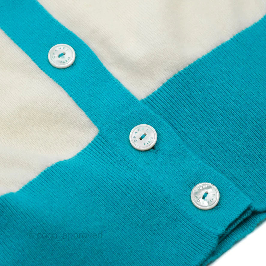 Chanel CHA-NEL Two-tone Cashmere Cardigan Runway 2019SS Size 34