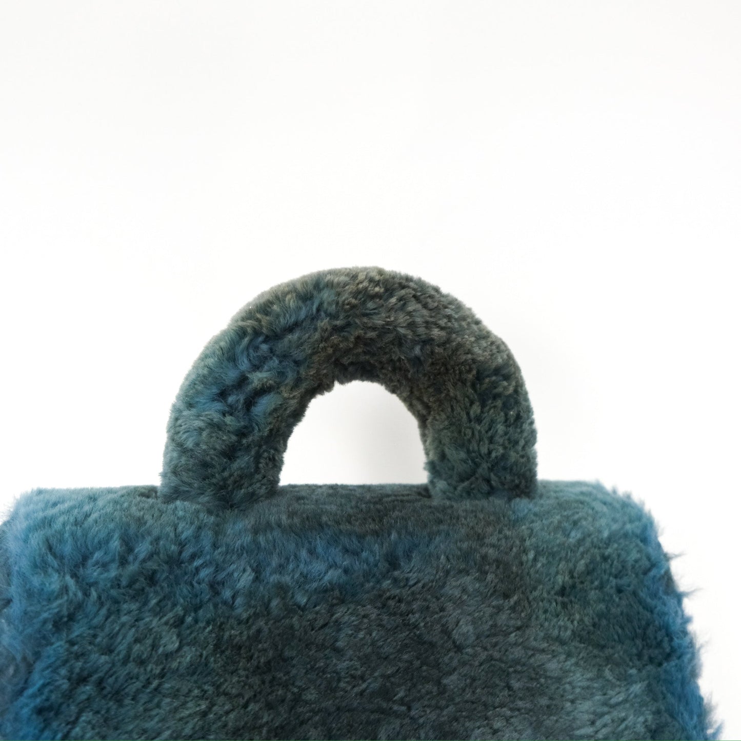 Chanel Top Handle Bag Green Blue Orylag Fur 17A