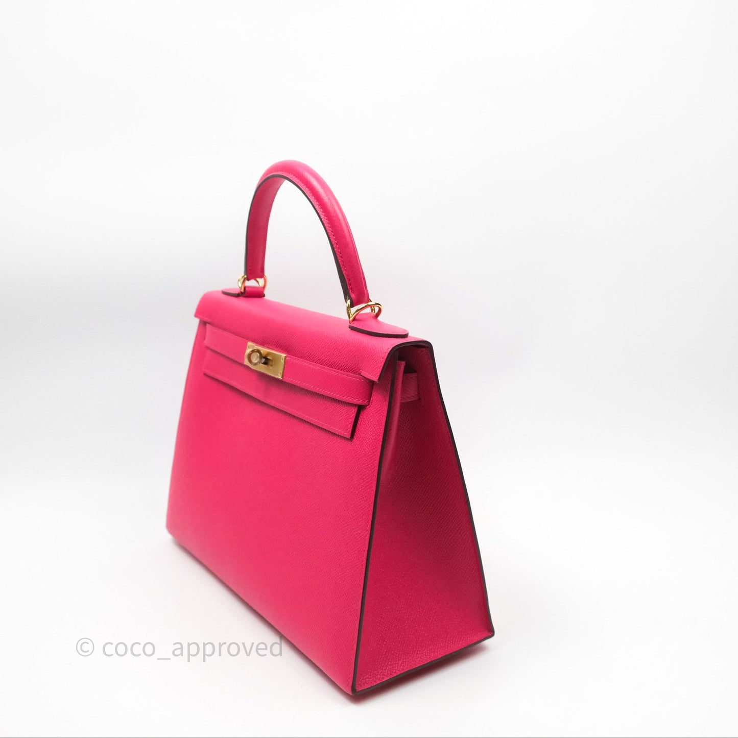 Hermès Kelly 28 Sellier Rose Extreme I6 Epsom Gold Hardware