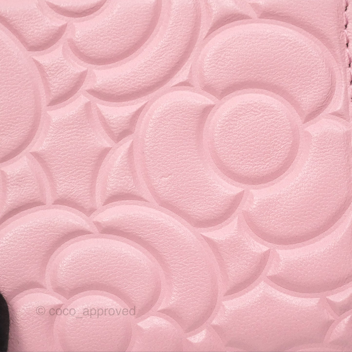 Chanel Key Holder Case Pink Camellia Embossed Lambskin Gold Hardware