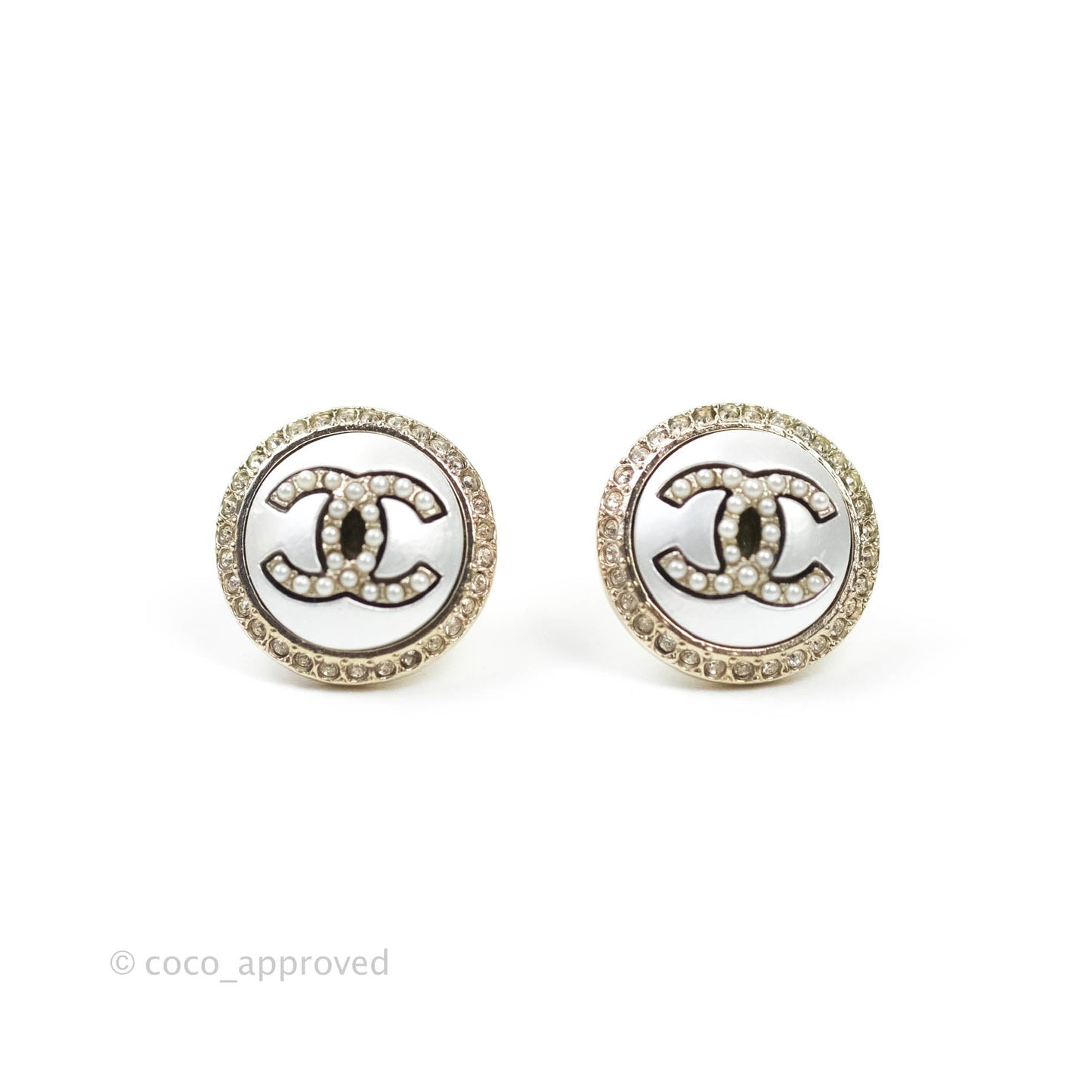 Chanel CC Rhinestone Crystal Earrings 20K