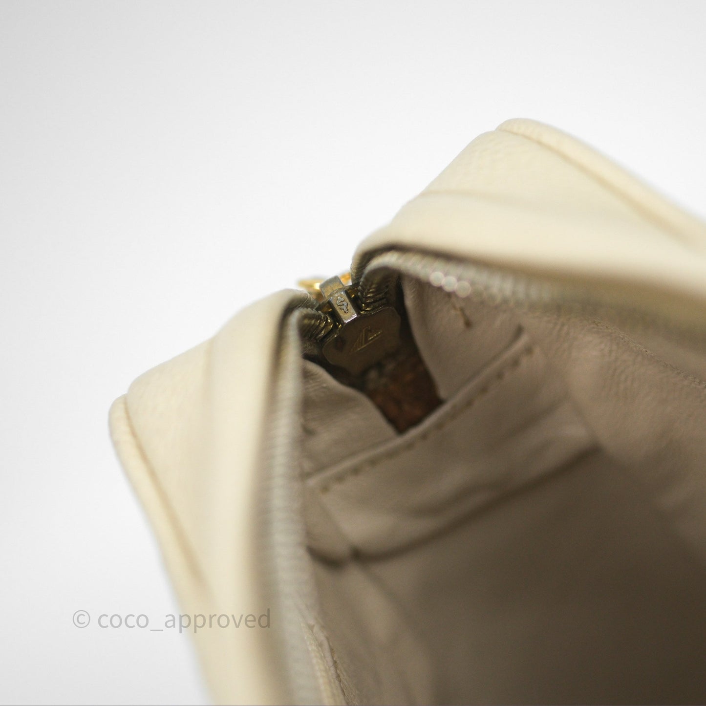 Chanel Vintage Chevron Camera Bag Light Beige Caviar Gold Hardware