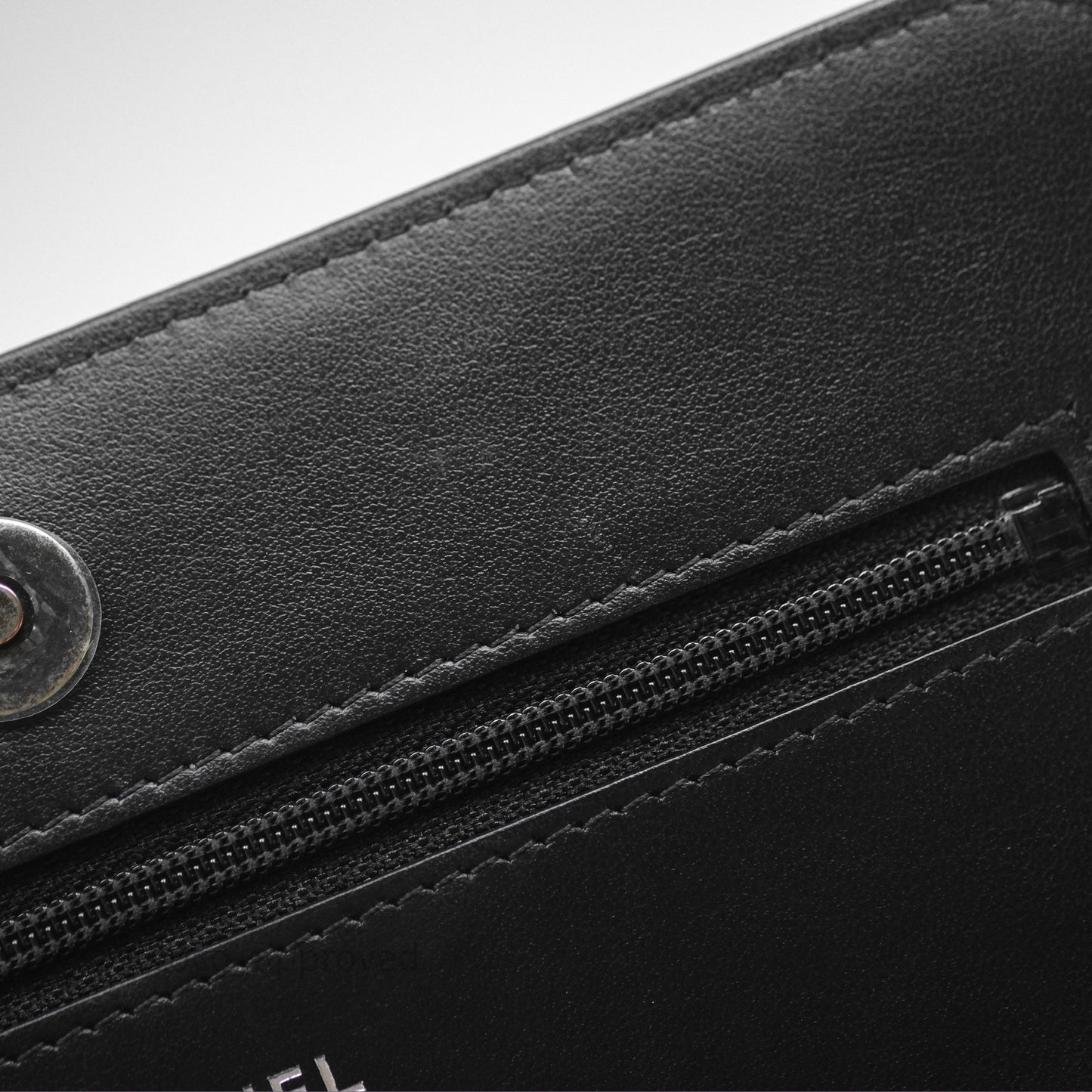 Chanel Quilted Boy Wallet on Chain WOC Black Caviar Ruthenium Hardware